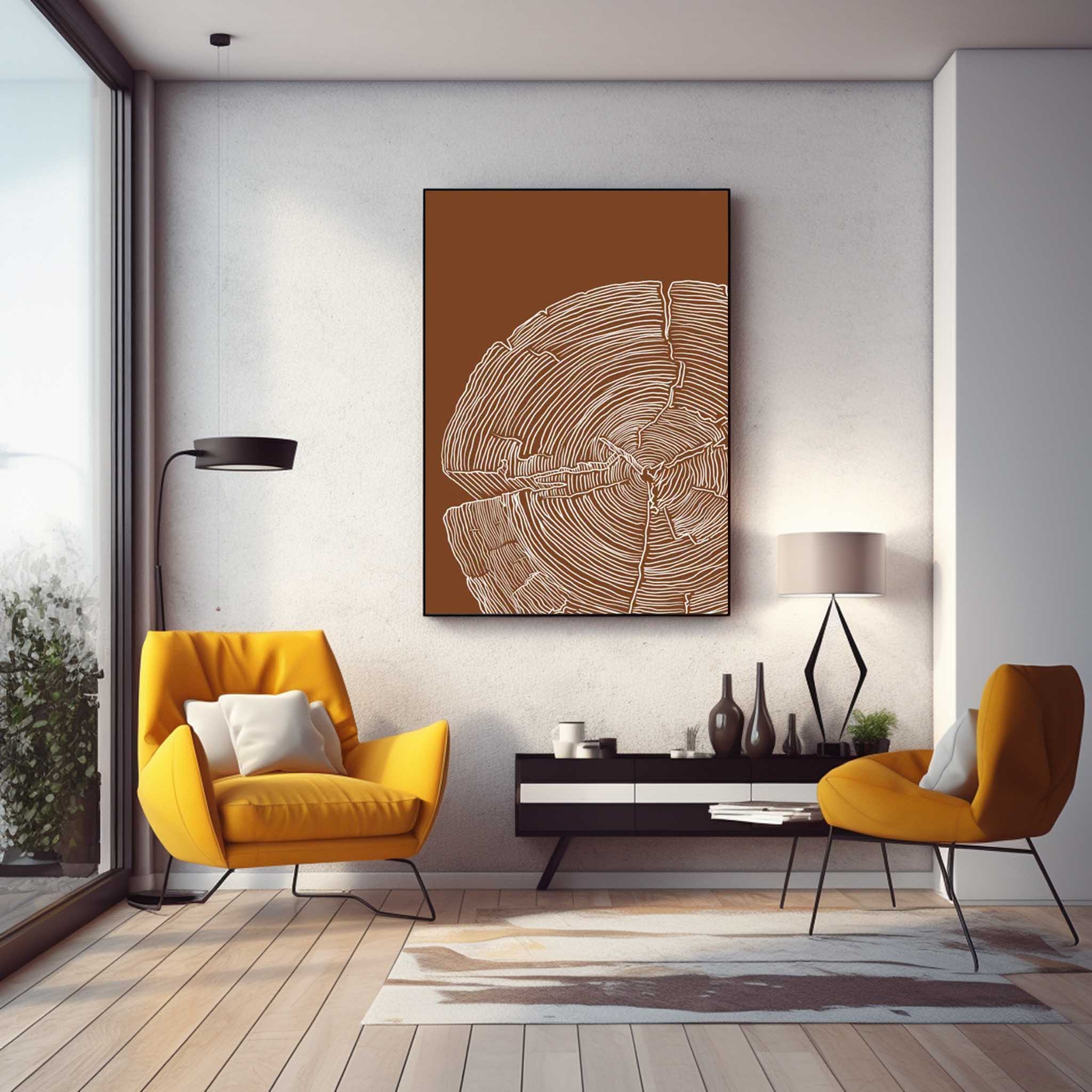 Brown Modern Wall Art Large Original Graffiti Petal Texture Abstract Oil Painting On Canvas For Living Room