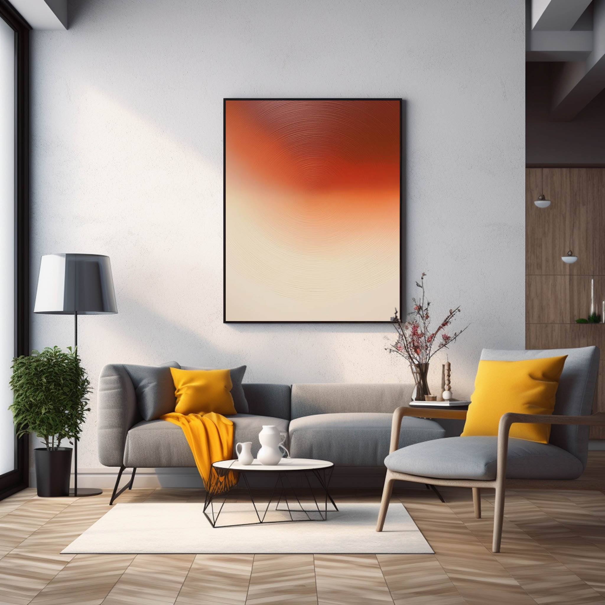 Abstract Sunset Texture Minimalist Canvas Oil Painting Large Abstract Acrylic Painting Original Living Room Wall Art
