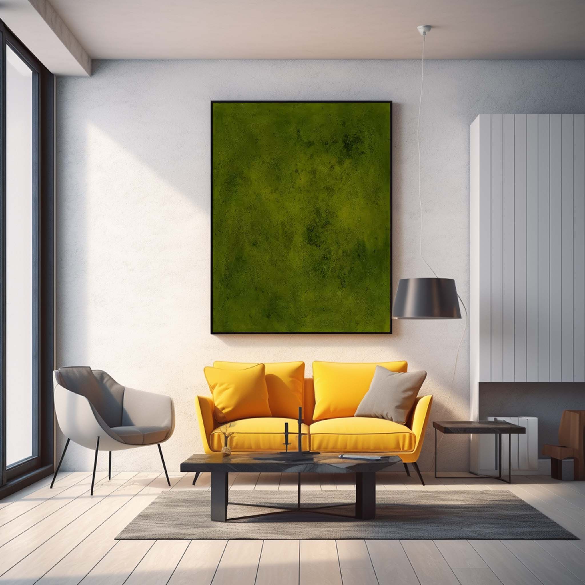 Green Texture Minimalist Oil Painting On Canvas Large Abstract Acrylic Painting Original Wall Art For Living Room