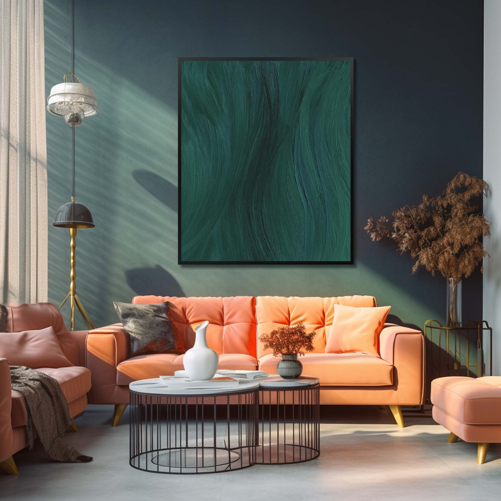 Green Texture Minimalist Oil Painting On Canvas Large Abstract Acrylic Painting Original Wall Art Home Decor