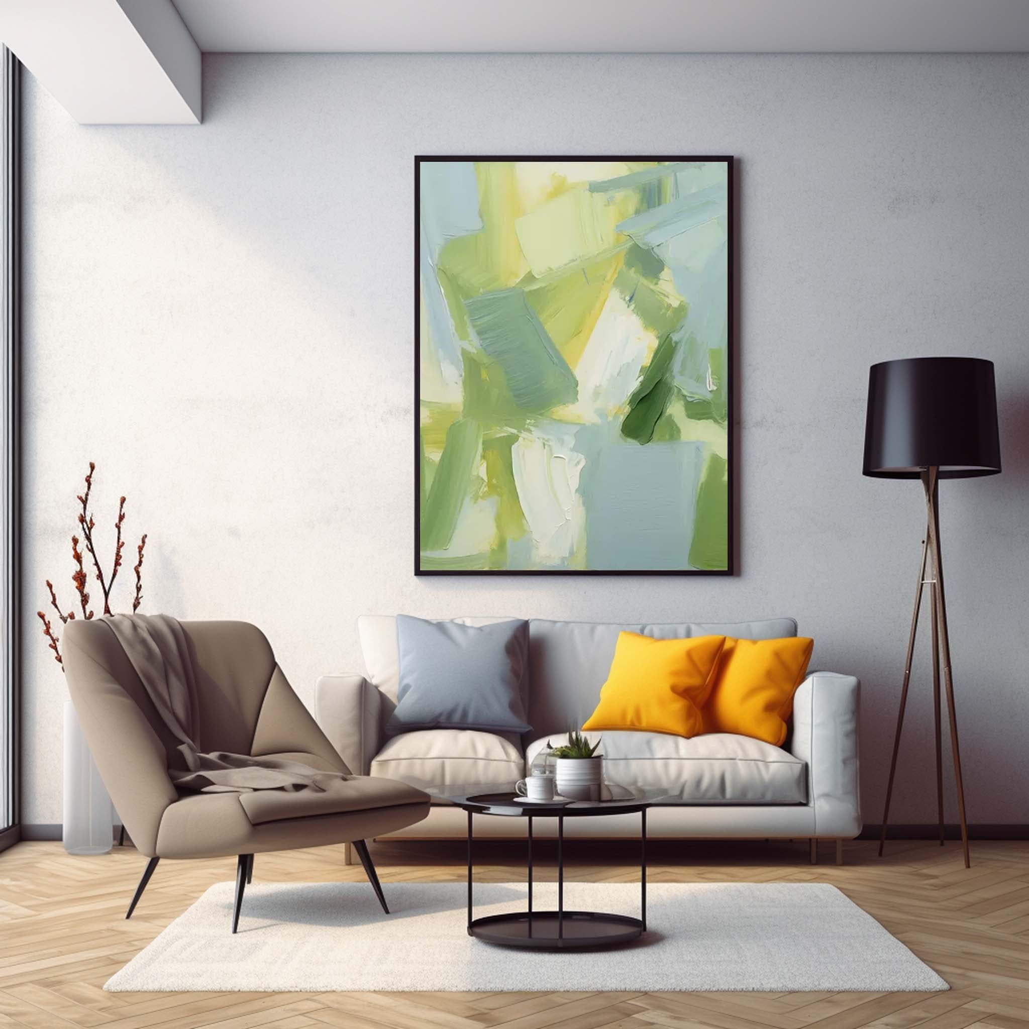 Bright Abstract Oil Painting On Canvas Modern Texture Wall Art Large Original Painting For Living Room