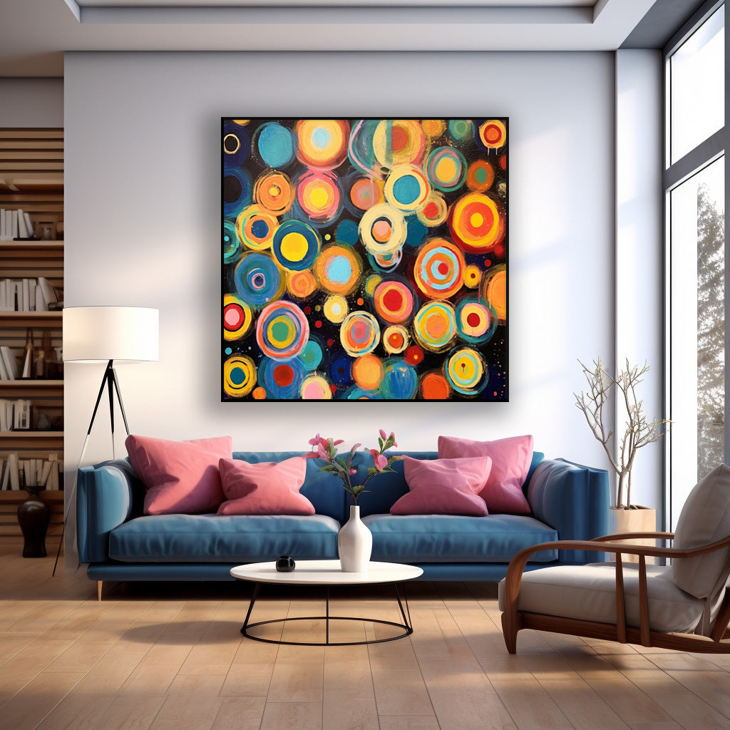 Colorful Abstract Oil Painting Original Circle Large Abstract Acrylic Painting On Canvas Modern Wall Art Home Decor