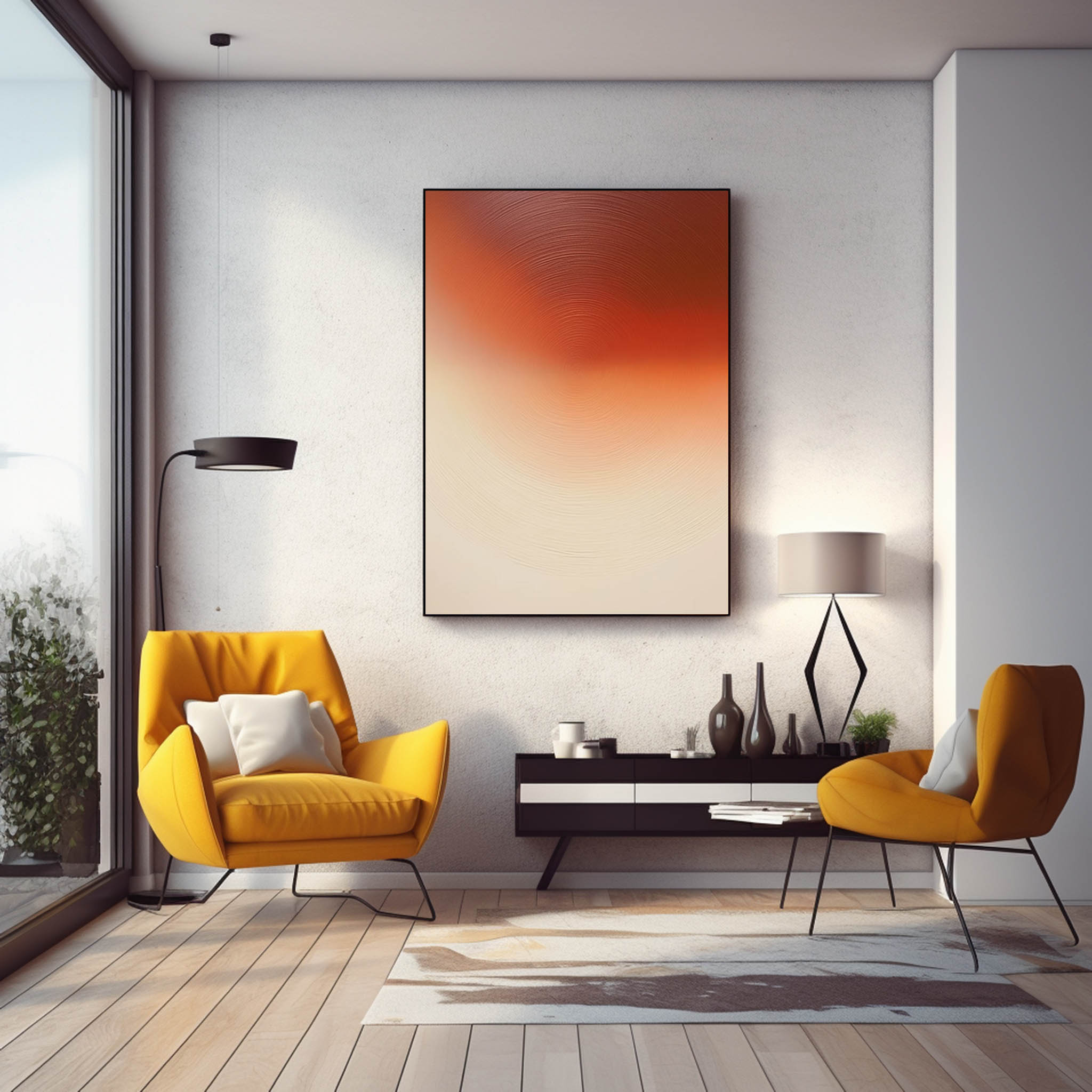 Abstract Sunset Texture Minimalist Canvas Oil Painting Large Abstract Acrylic Painting Original Living Room Wall Art