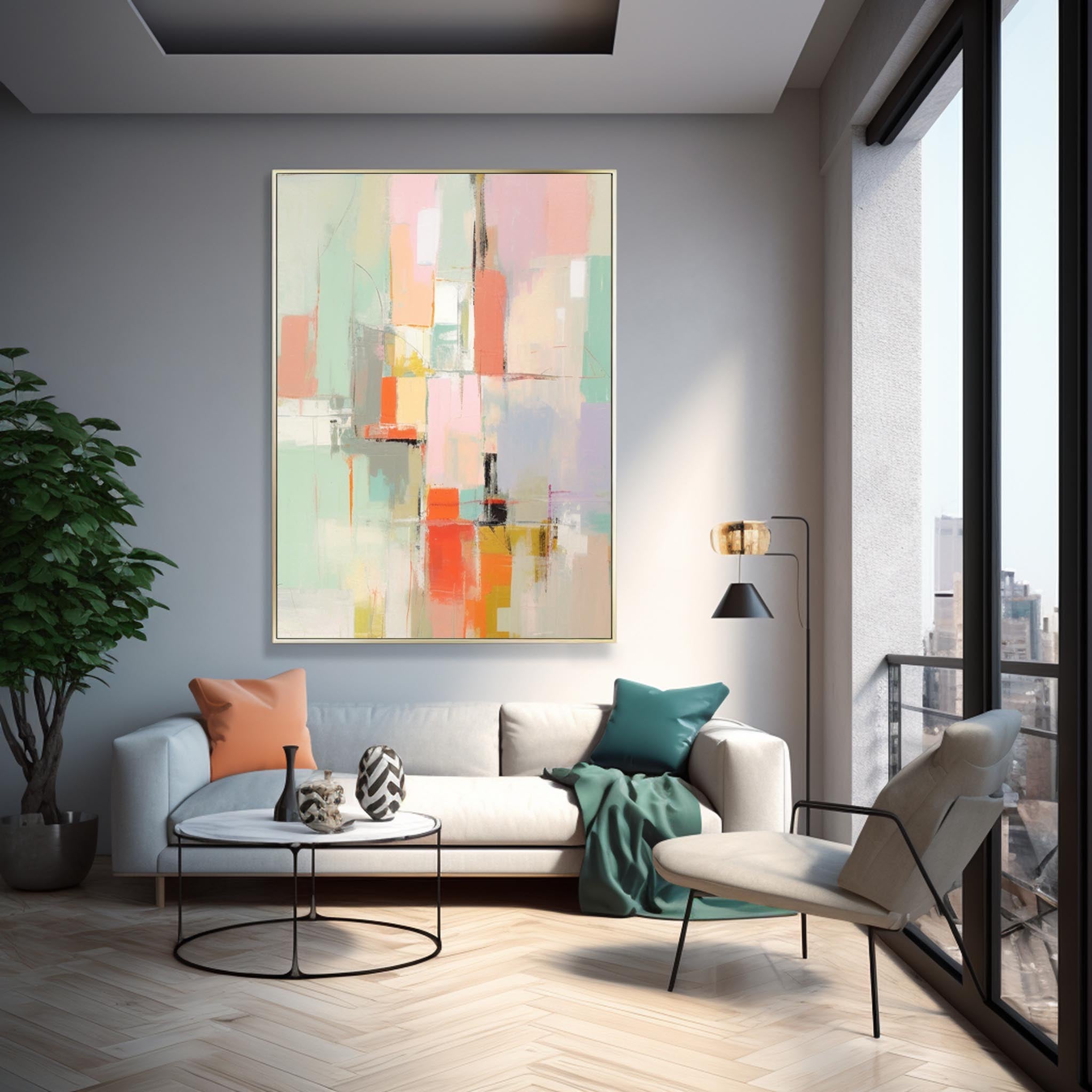 Vibrant colorful Large Original Abstract Oil Painting On Canvas Modern Texture Wall Art Home Decor