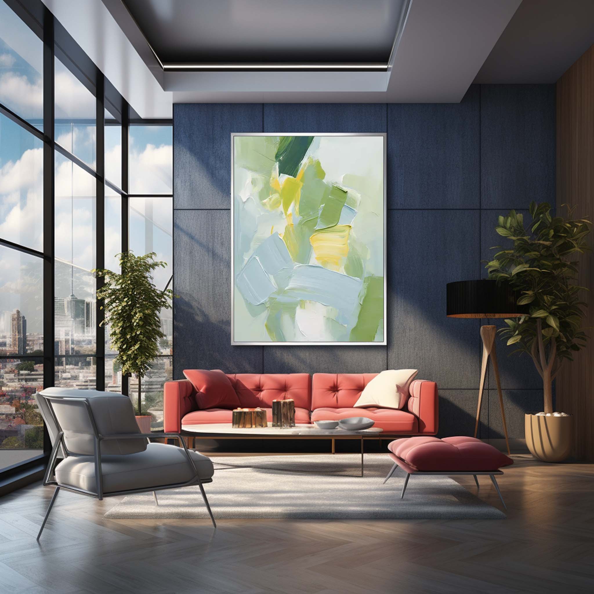 Modern Texture Wall Art Bright Abstract Oil Painting On Canvas Large Original Painting For Living Room