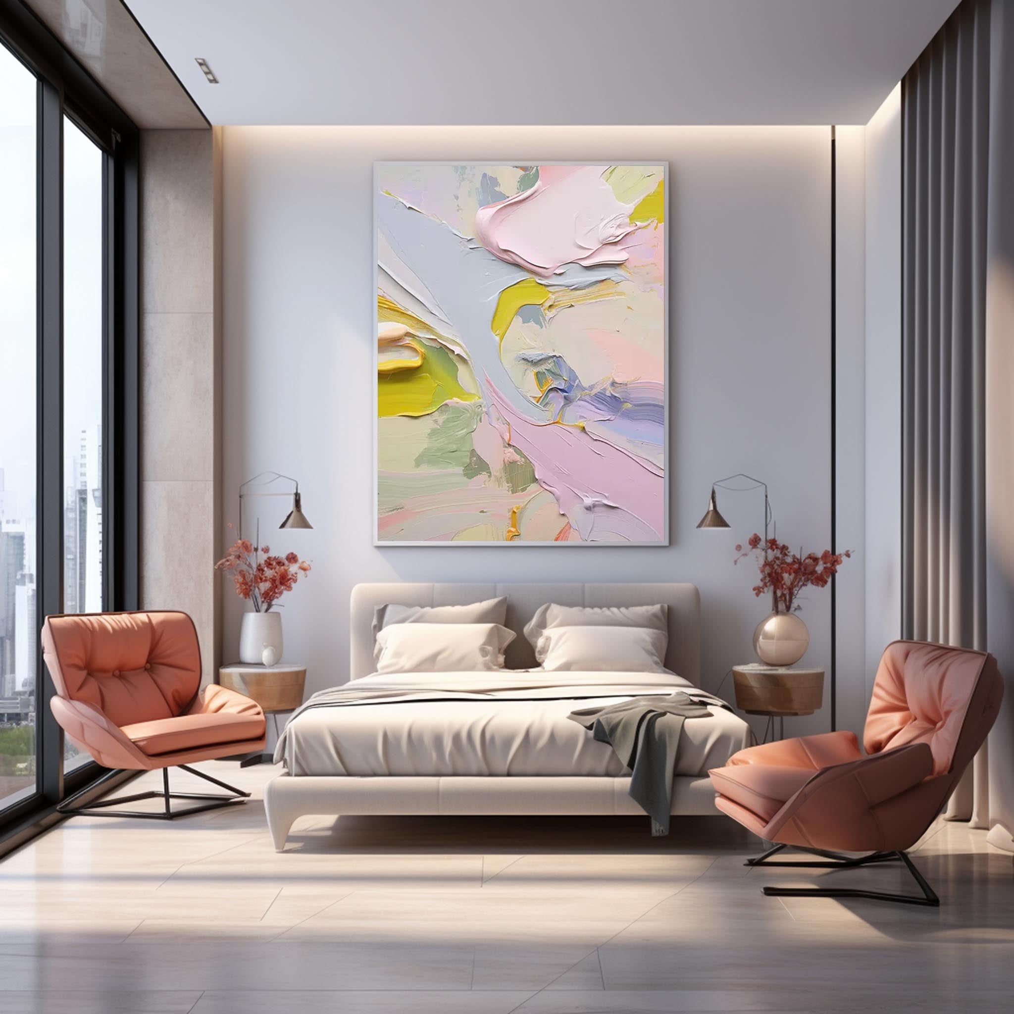 Large Original Painting Colorful Modern Texture Wall Art Bright Abstract Oil Painting On Canvas Home Decor