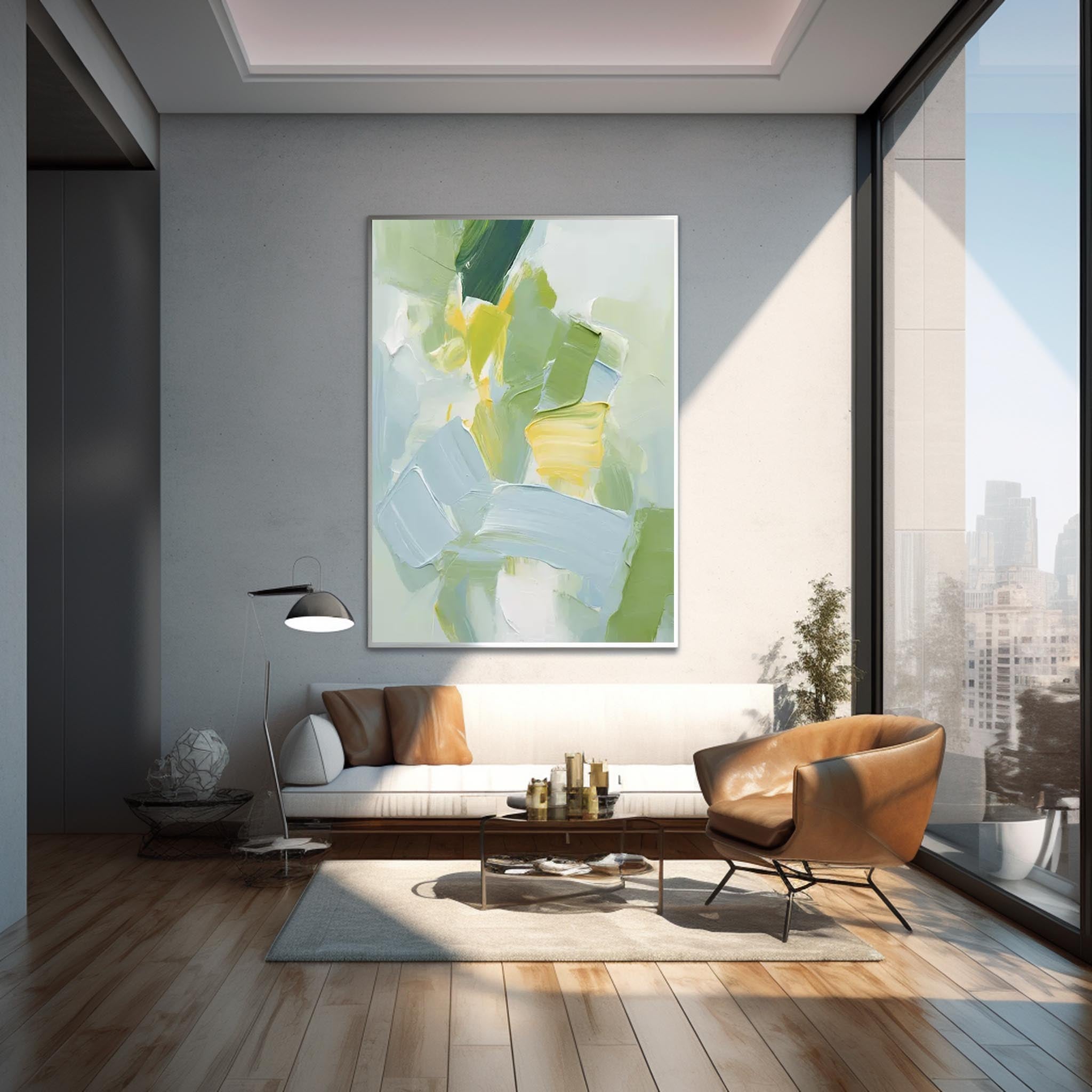 Modern Texture Wall Art Bright Abstract Oil Painting On Canvas Large Original Painting For Living Room