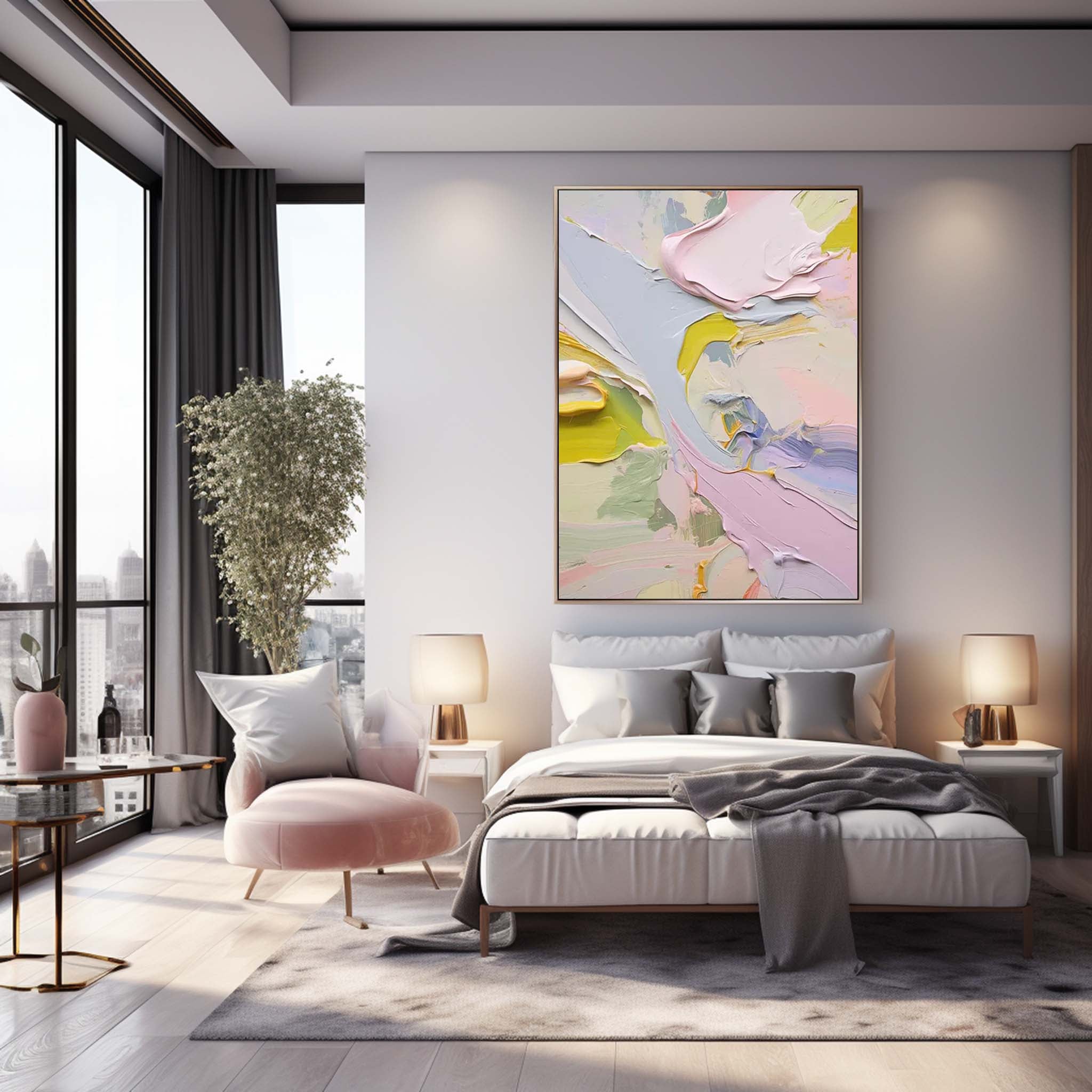 Large Original Painting Colorful Modern Texture Wall Art Bright Abstract Oil Painting On Canvas Home Decor