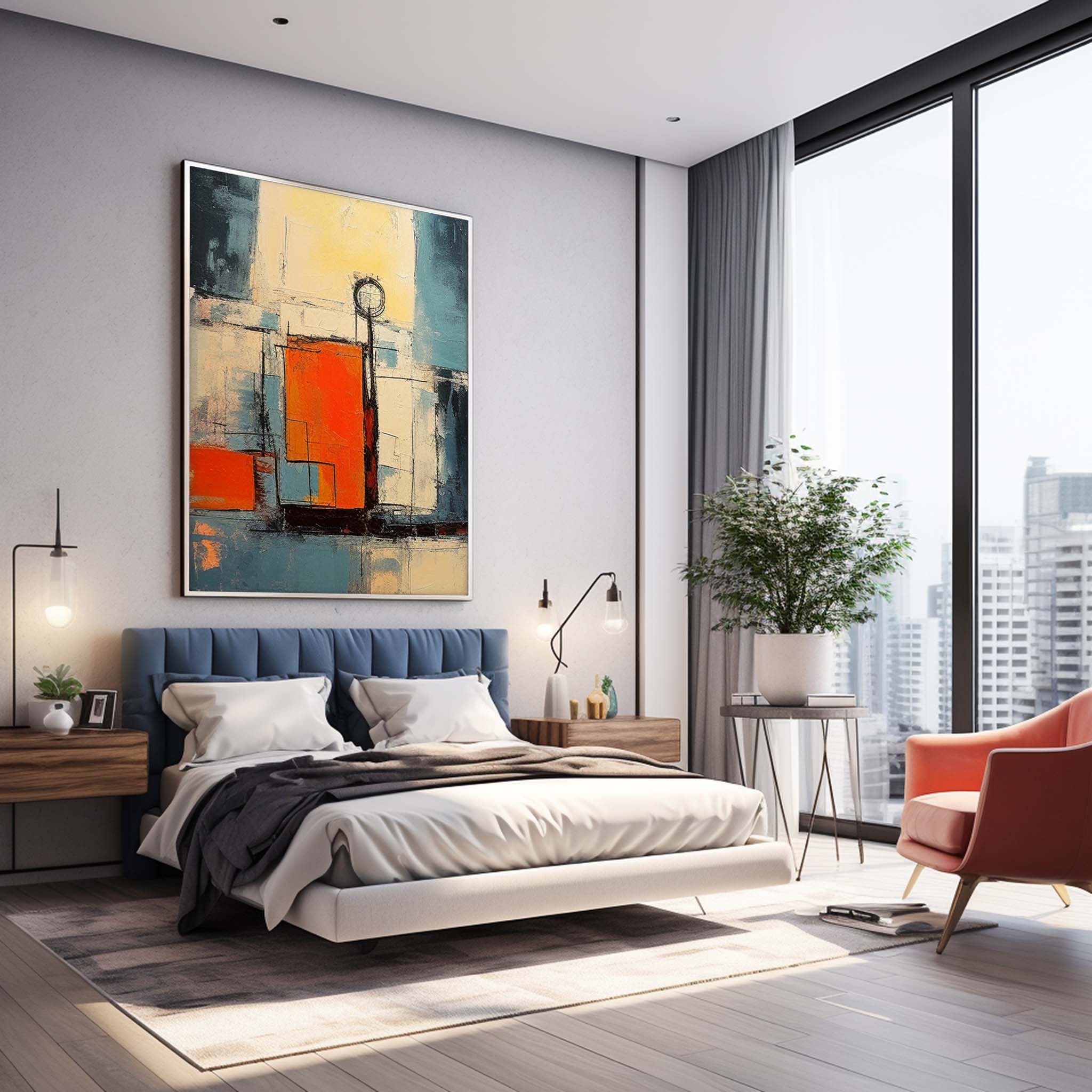 Large Original Painting Color Modern Texture Wall Art Abstract Graffiti Oil Painting On Canvas Home Decor