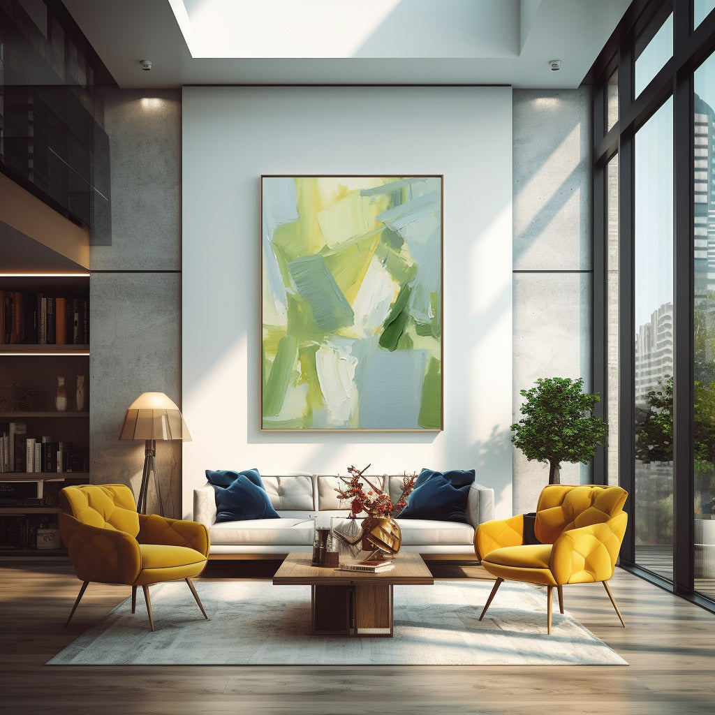 Bright Abstract Oil Painting On Canvas Modern Texture Wall Art Large Original Painting For Living Room