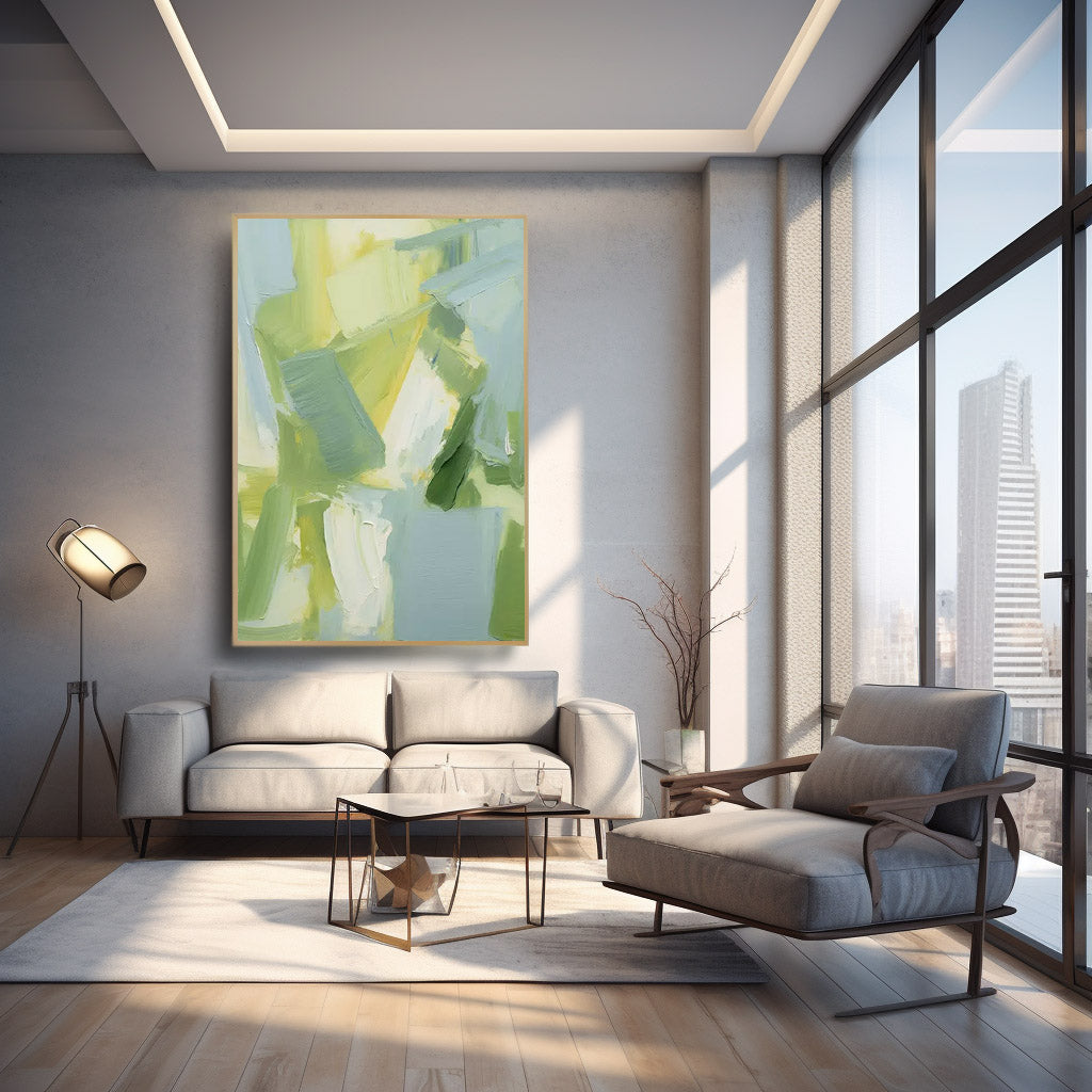 Bright Abstract Oil Painting On Canvas Modern Texture Wall Art Large Original Painting For Living Room