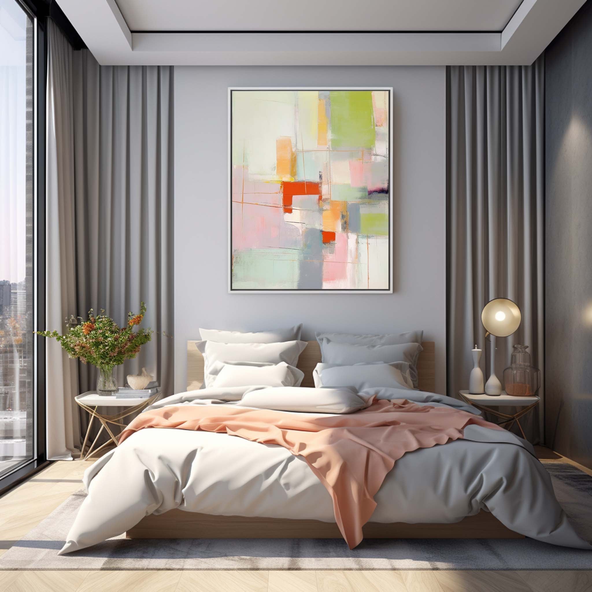 Vibrant colorful Modern Texture Wall Art  Large Original Abstract Oil Painting On Canvas For Living Room