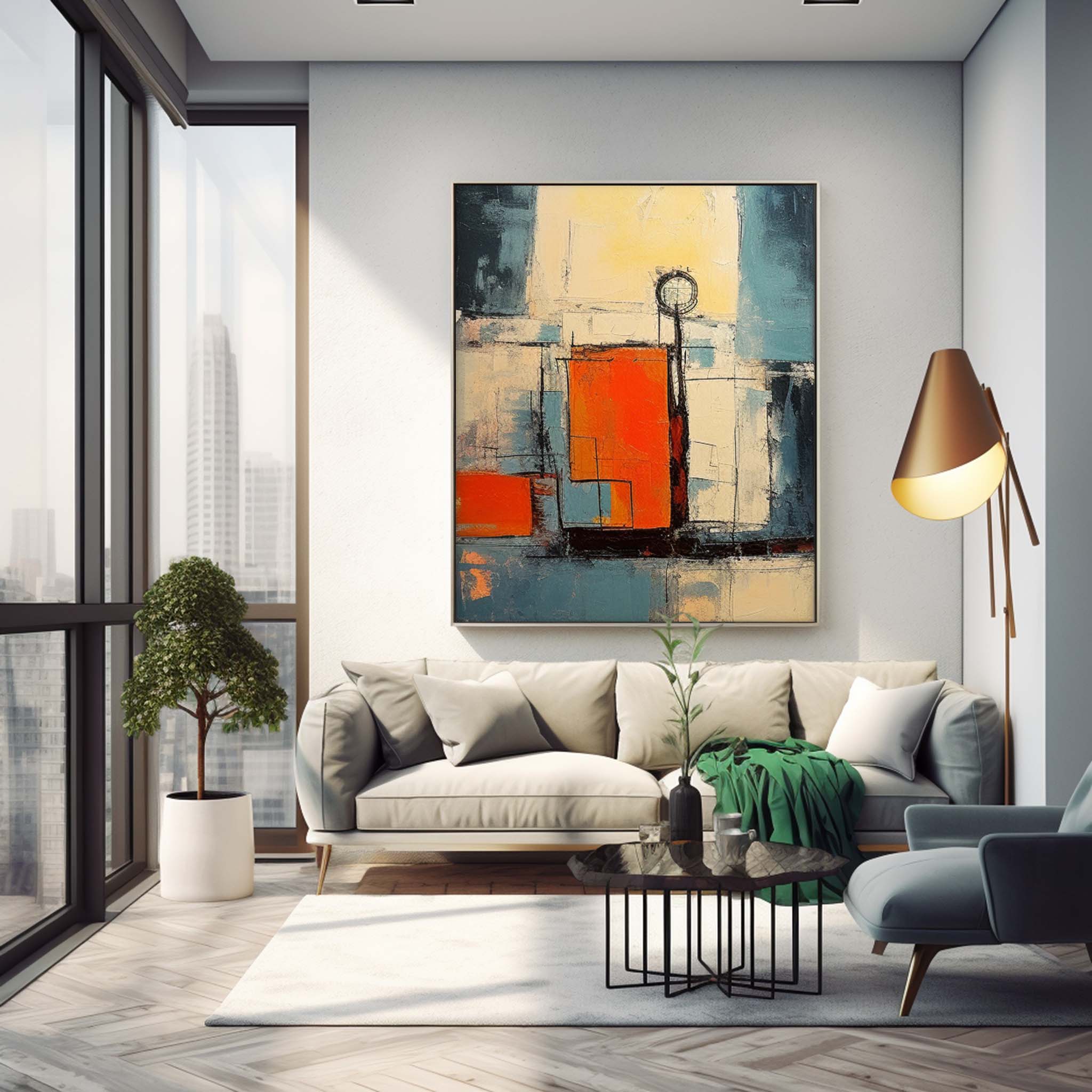 Large Original Painting Color Modern Texture Wall Art Abstract Graffiti Oil Painting On Canvas Home Decor