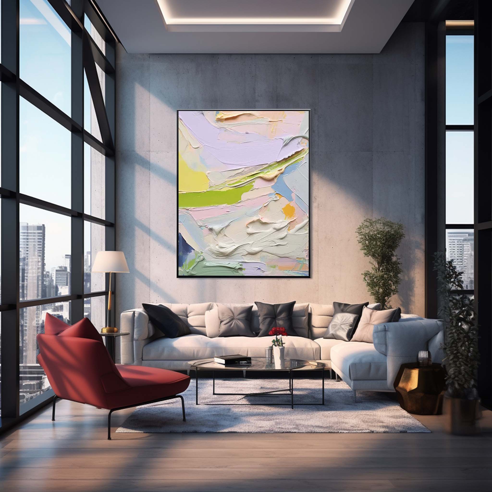 Colorful Modern Texture Wall Art Bright Abstract Oil Painting On Canvas Large Original Painting Home Decor