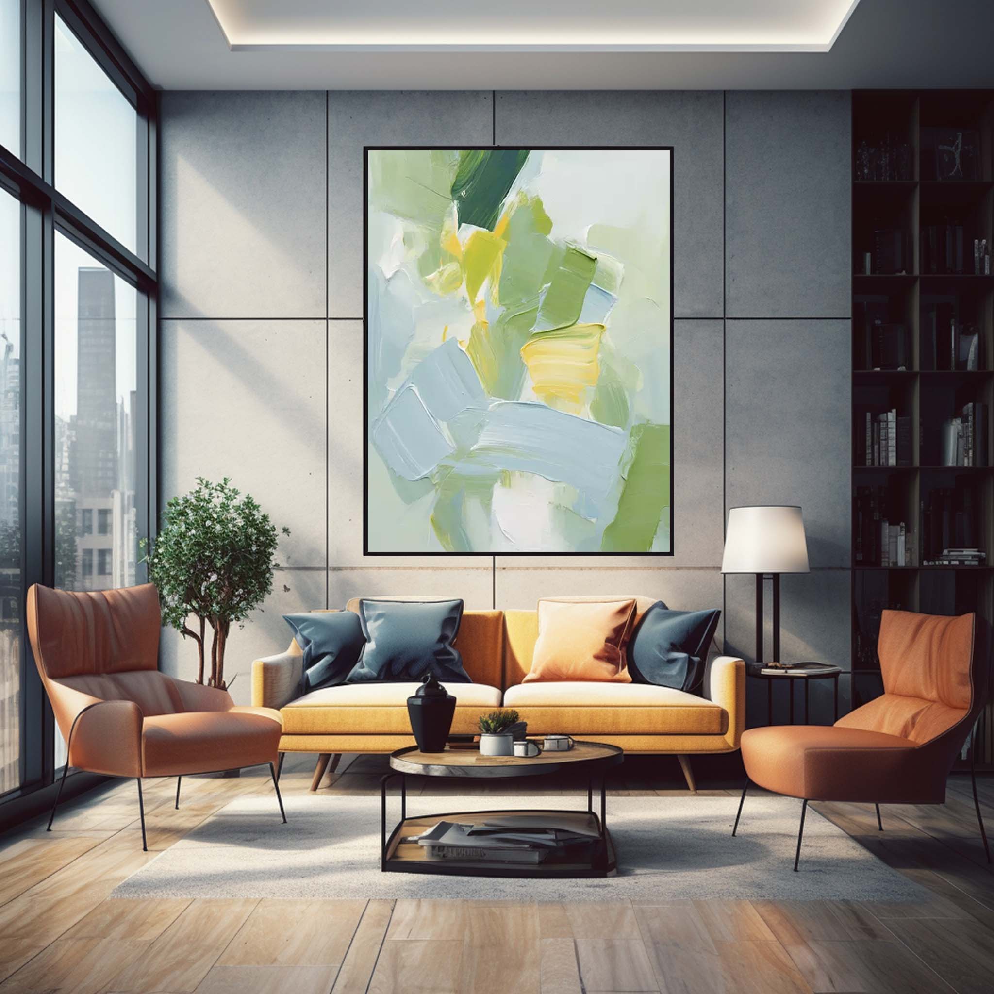 Modern Texture Wall Art Bright Abstract Oil Painting On Canvas Large Original Painting For Living Room