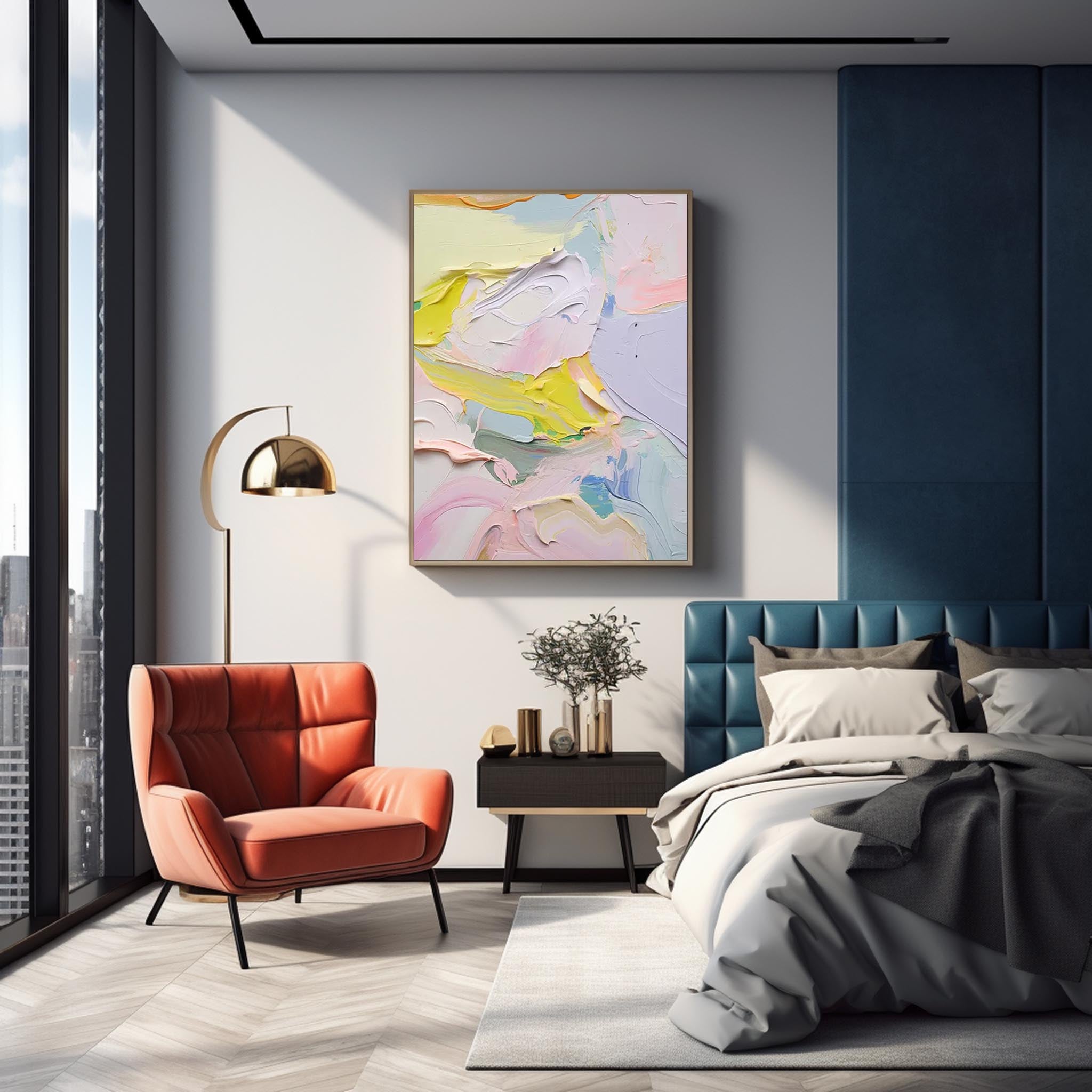 Large Original Painting Colorful Modern Texture Wall Art Bright Abstract Oil Painting On Canvas Home Decor