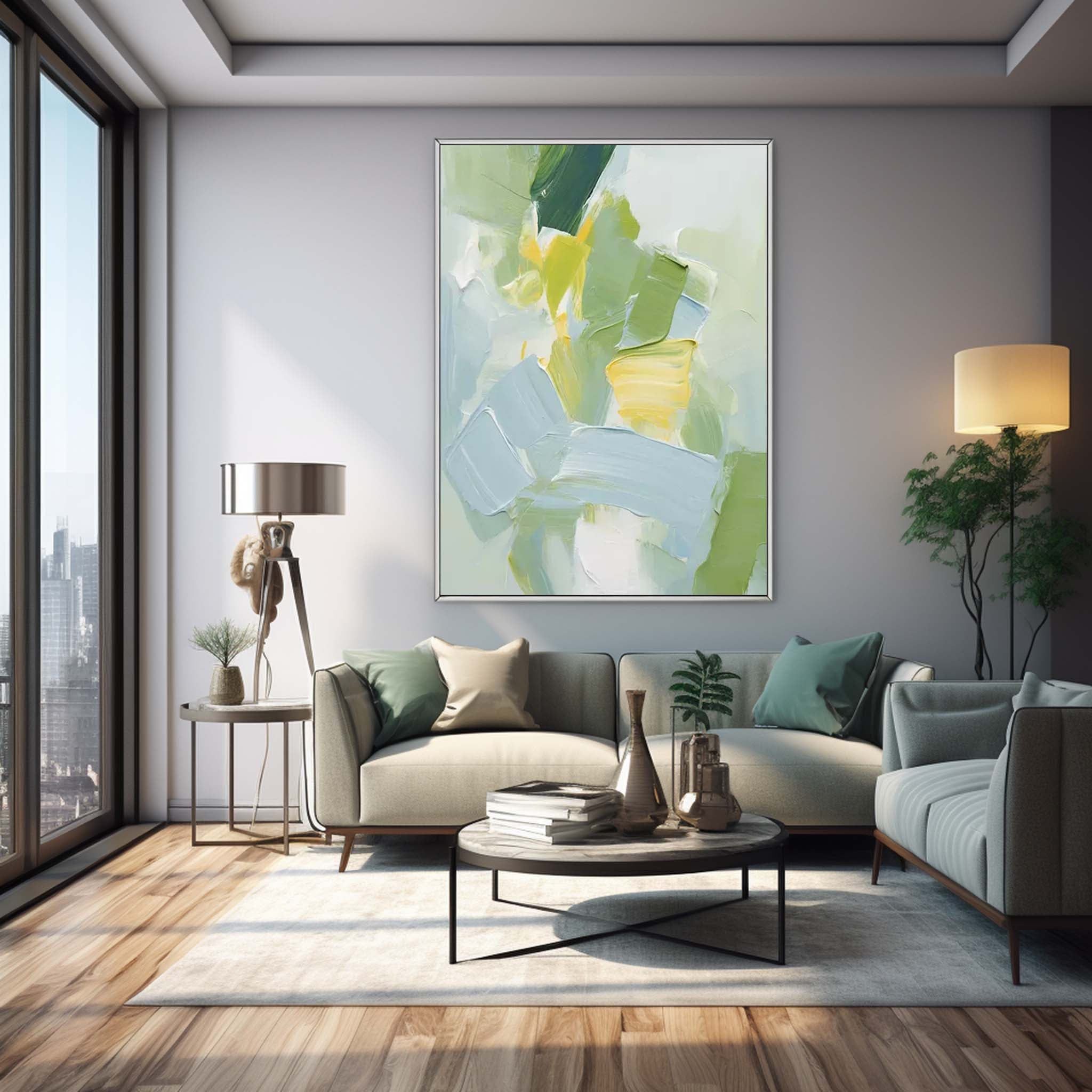 Modern Texture Wall Art Bright Abstract Oil Painting On Canvas Large Original Painting For Living Room