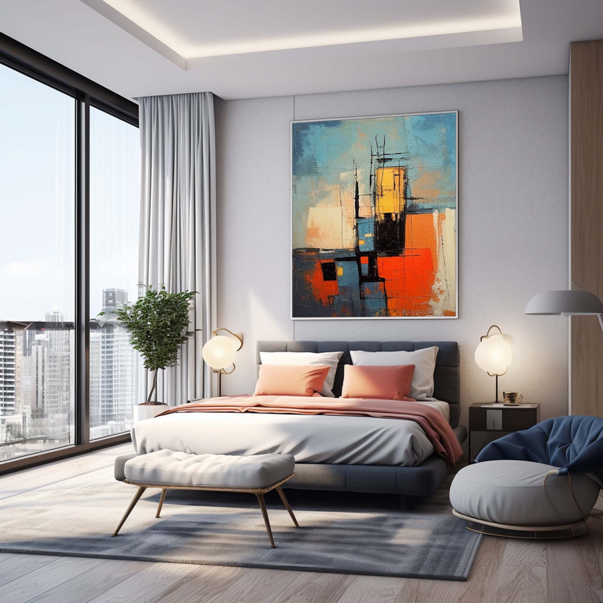 Large Original Painting Color Modern Texture Wall Art Abstract Oil Painting On Canvas Home Decor