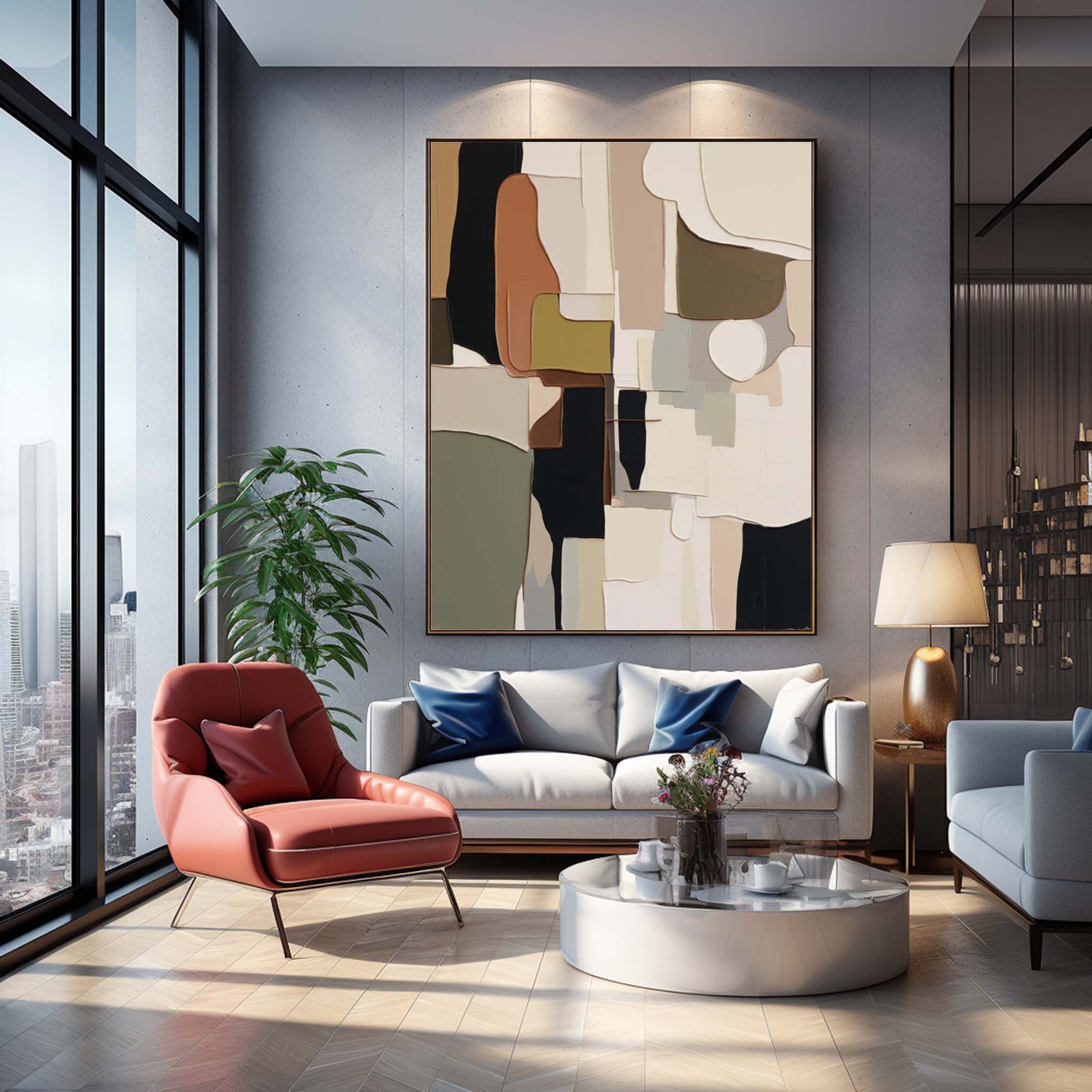 Large Original Abstract Oil Painting On Canvas Colorful Modern Texture Wall Art Home Decor