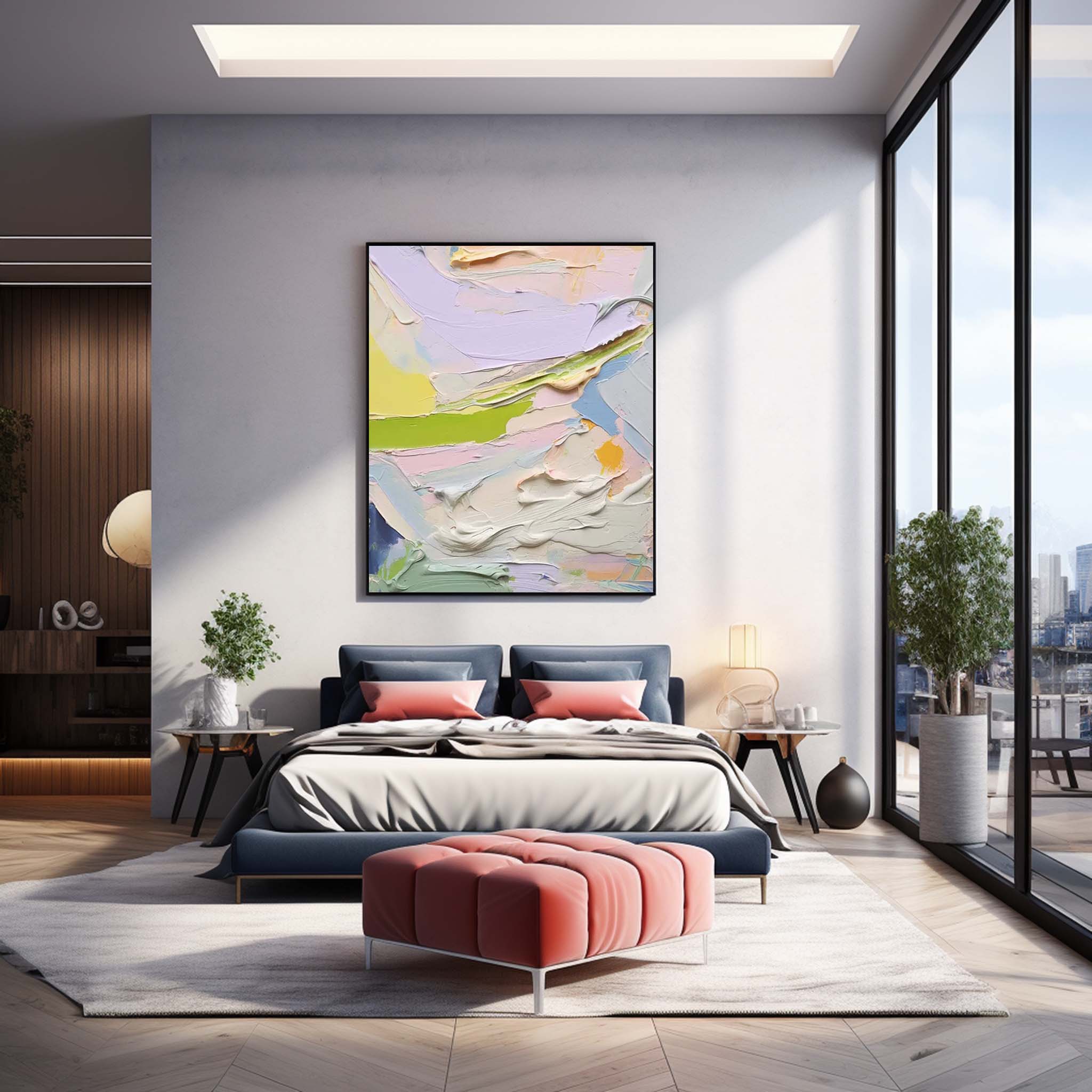 Colorful Modern Texture Wall Art Bright Abstract Oil Painting On Canvas Large Original Painting Home Decor