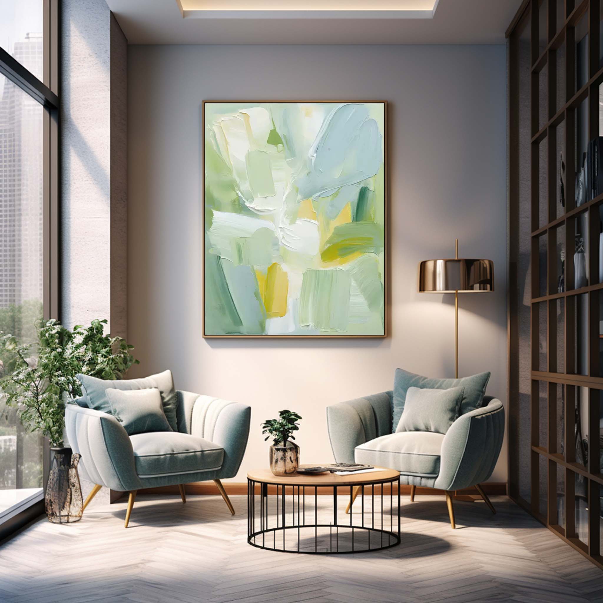 Modern Texture Wall Art Bright Abstract Oil Painting On Canvas Large Original Painting For Living Room