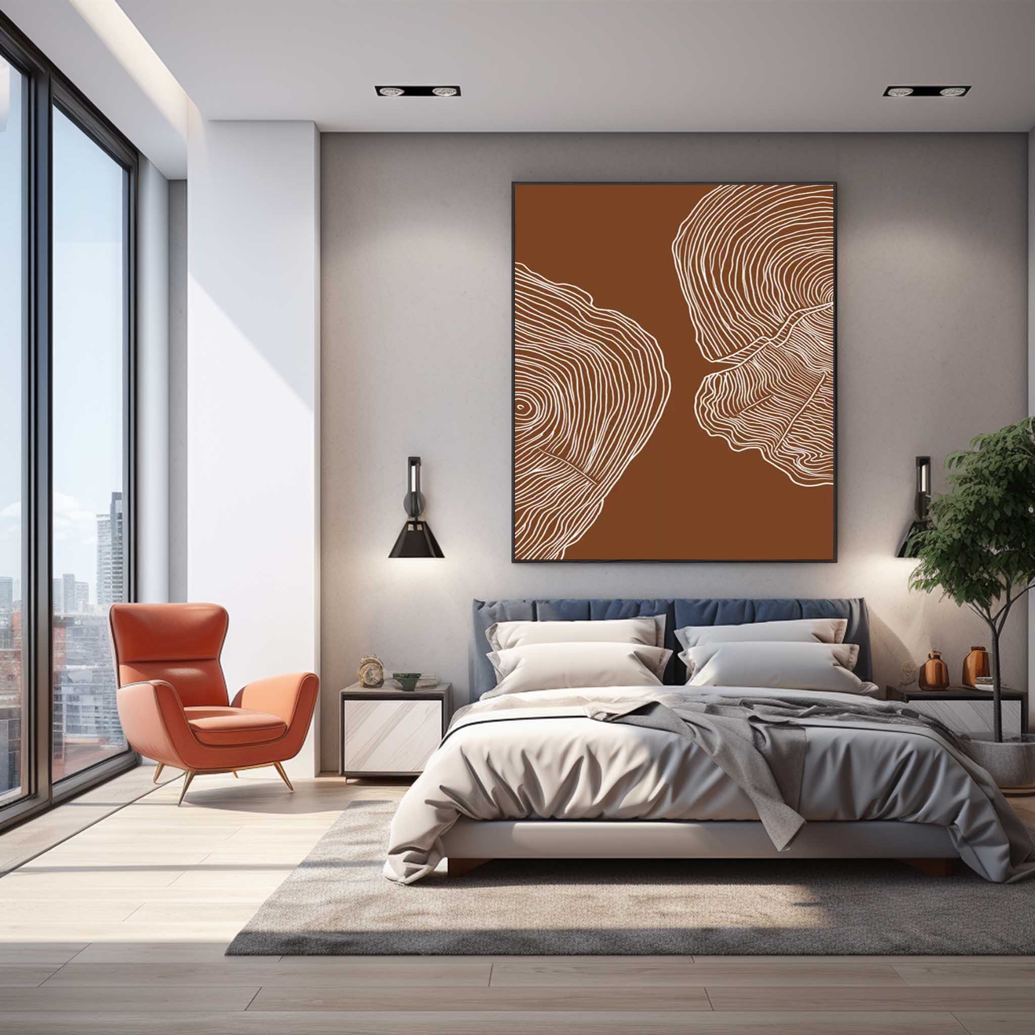 Brown Modern Wall Art Large Original Graffiti Petal Texture Abstract Oil Painting On Canvas For Living Room