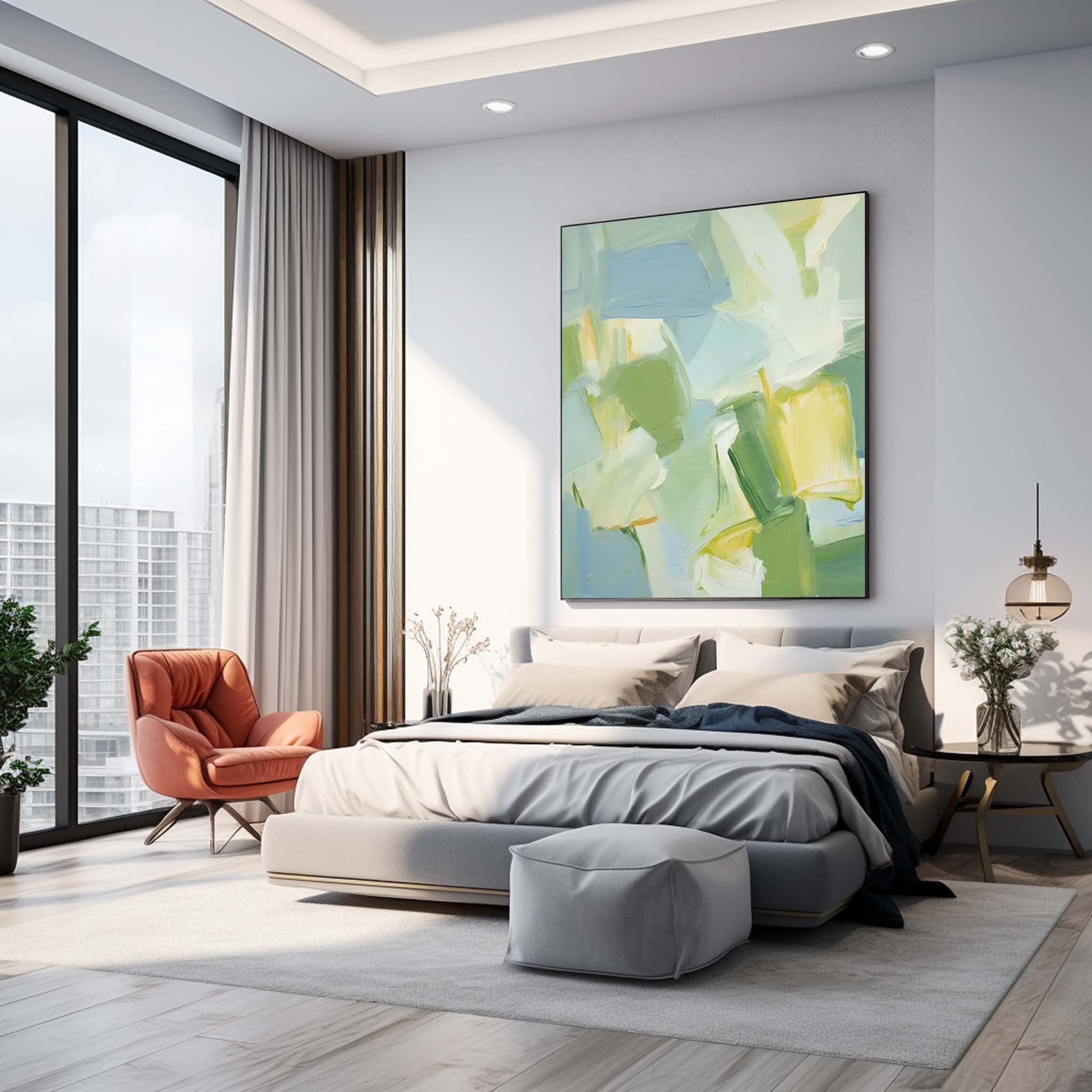 Modern Texture Wall Art Bright Abstract Oil Painting On Canvas Large Original Painting Home Decor