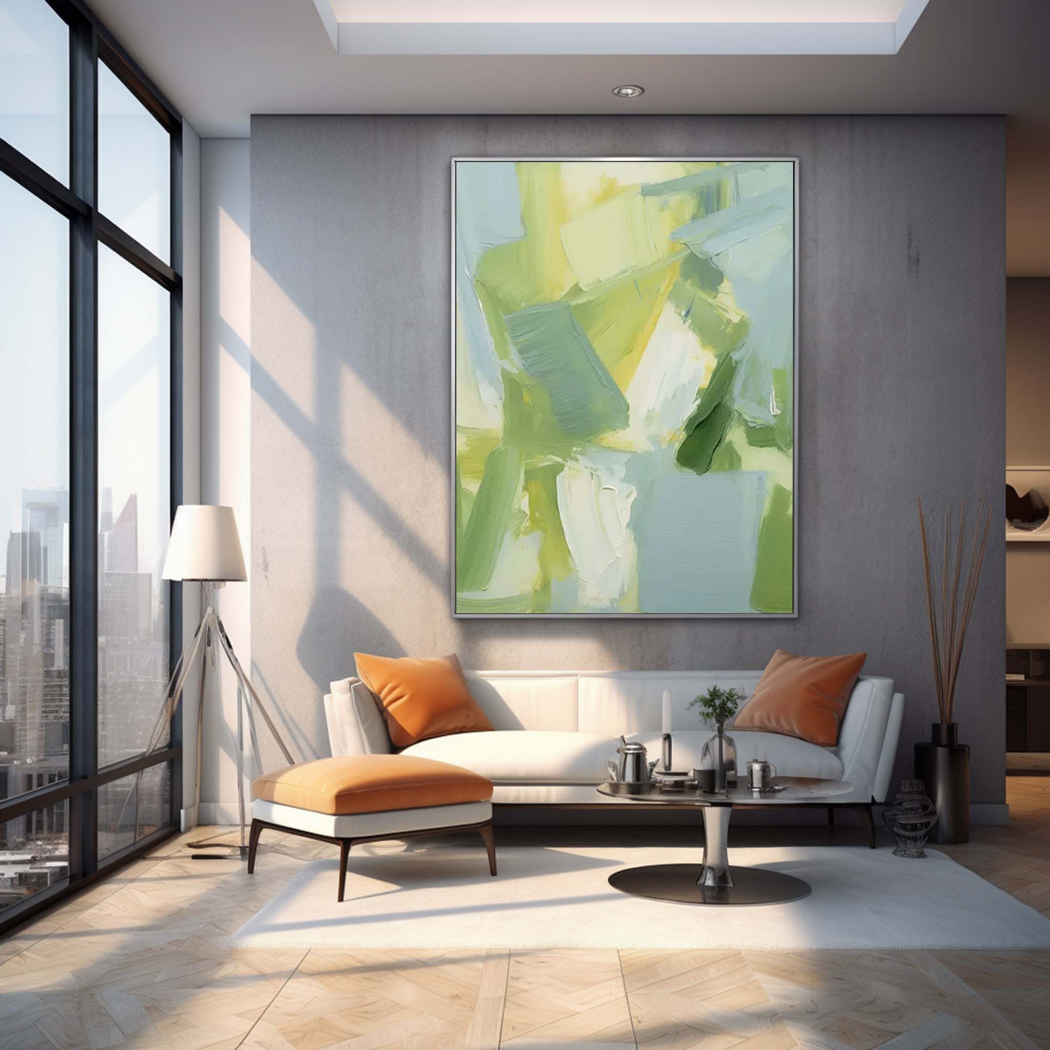 Bright Abstract Oil Painting On Canvas Modern Texture Wall Art Large Original Painting For Living Room