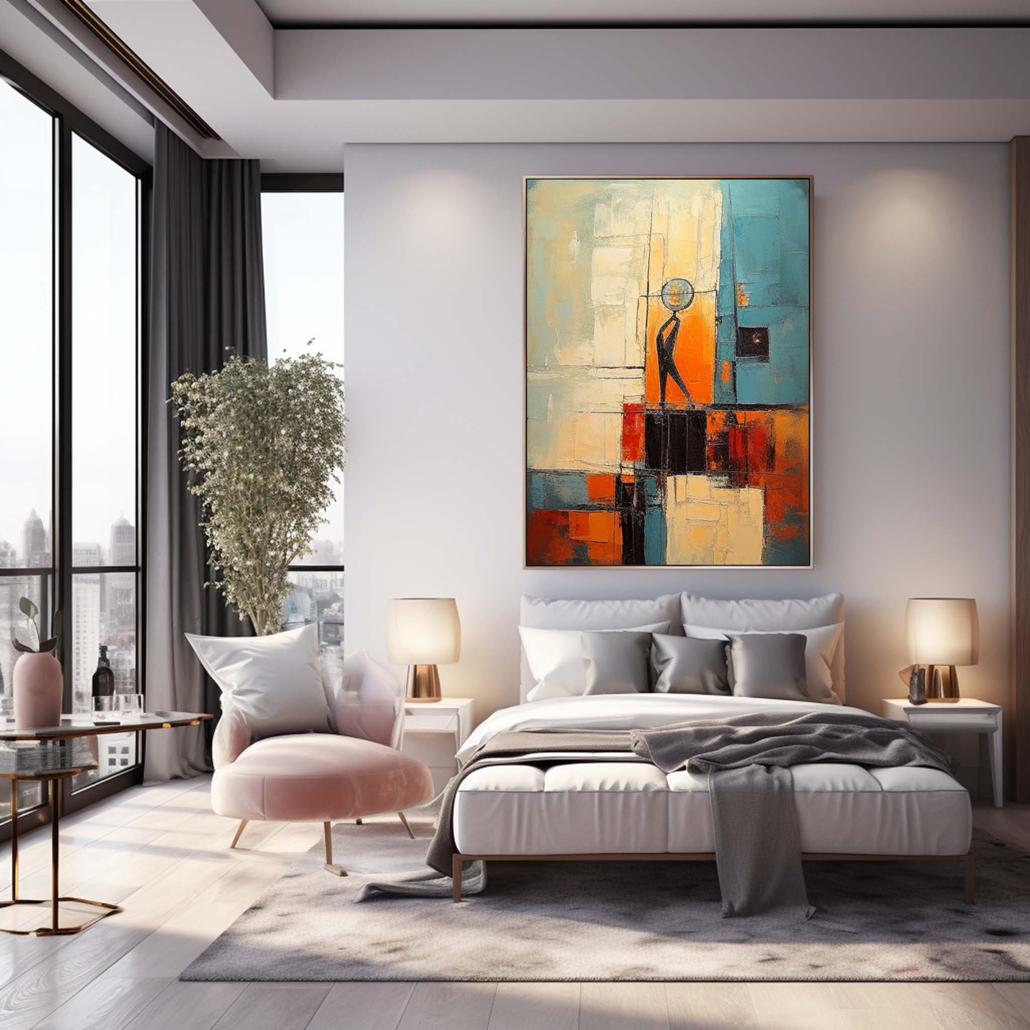 Color Modern Texture Wall Art Large Original Painting Abstract Graffiti Oil Painting On Canvas Home Decor