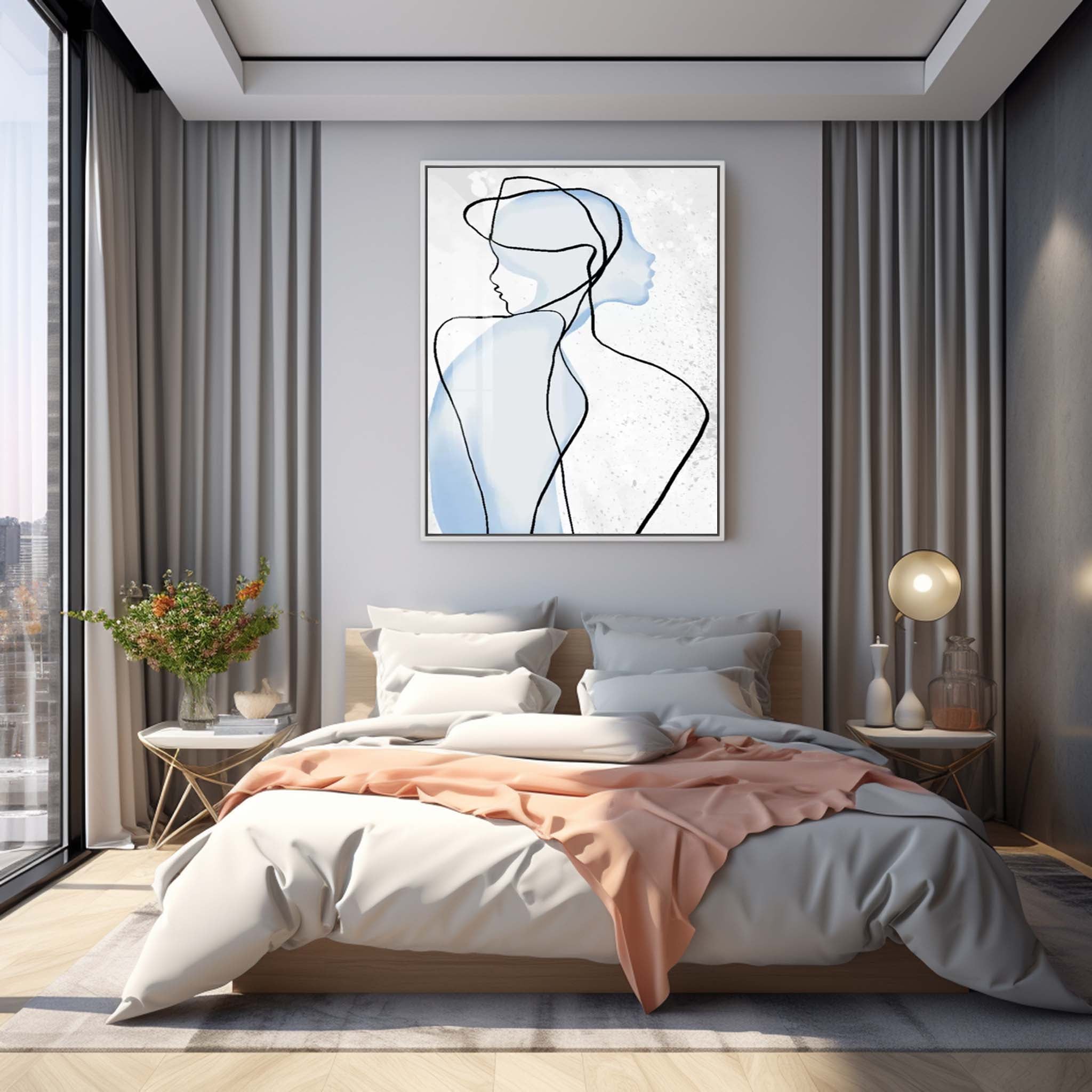 Original Minimalist Oil Painting On Canvas Large Nordic Limeline Abstract Acrylic painting Modern Wall Art For Living Room