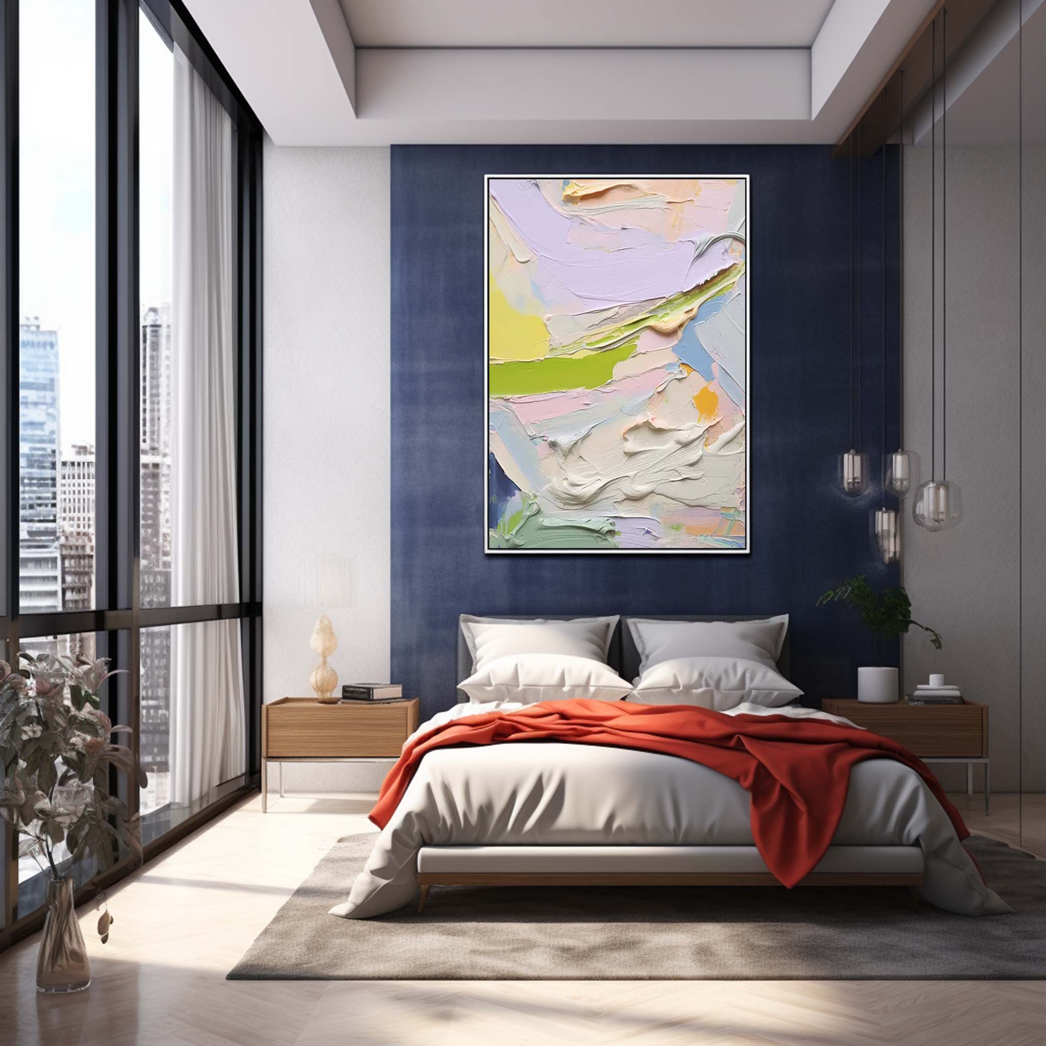 Colorful Modern Texture Wall Art Bright Abstract Oil Painting On Canvas Large Original Painting Home Decor