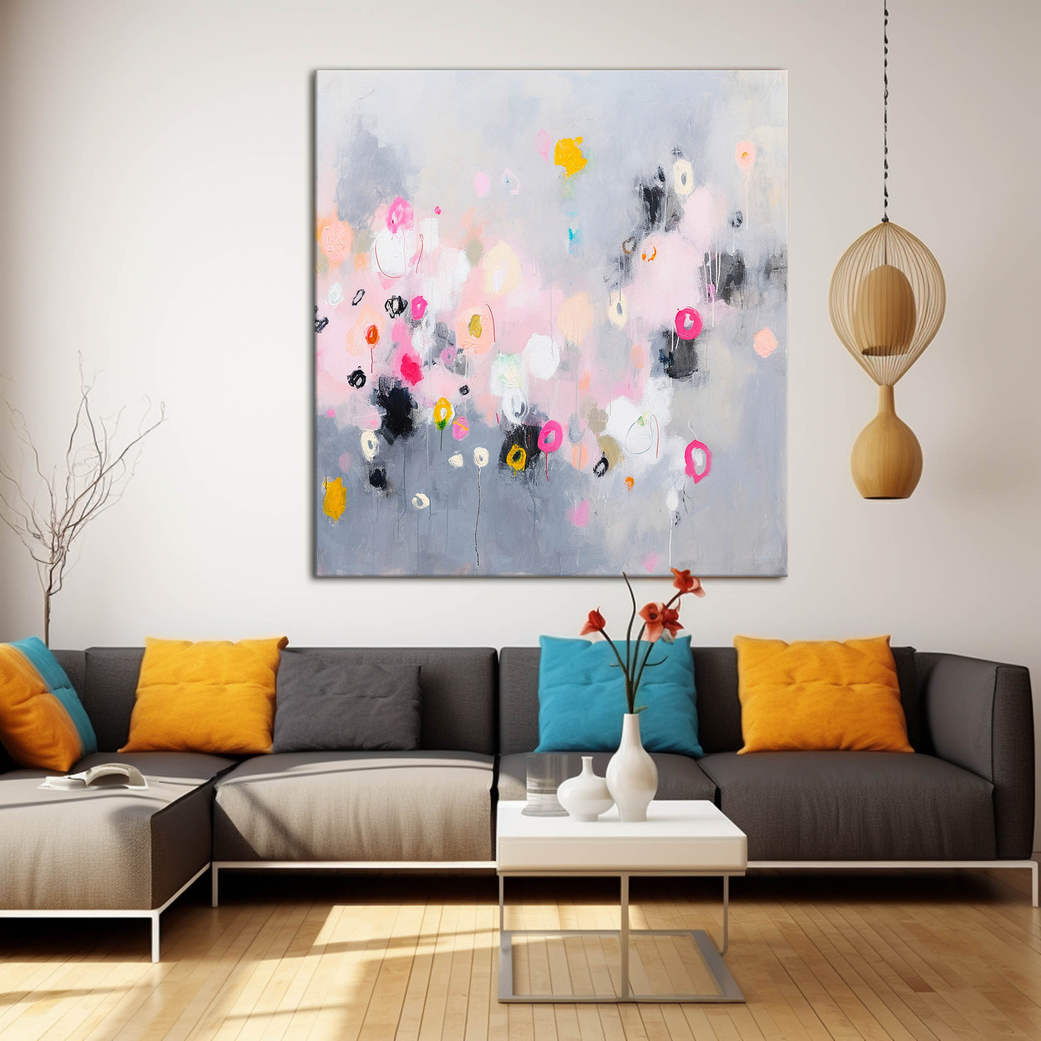 Grey Square Abstract Texture Oil Painting Large Acrylic Painting On Canvas Original Modern Wall Art Home Decor