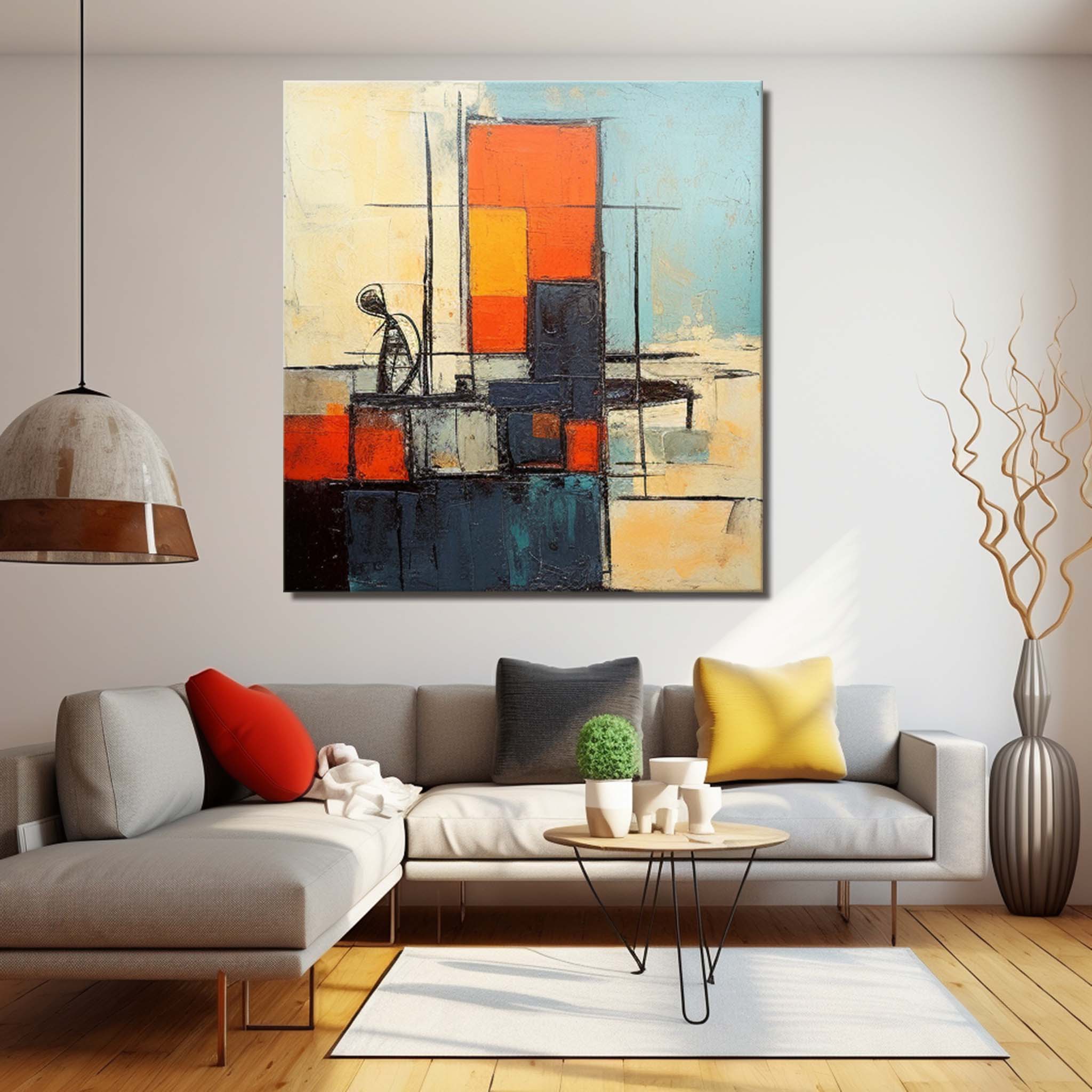 Color Original Large Abstract Acrylic Painting On Canvas Abstract Geometry Oil Painting Modern Wall Art Home Decor