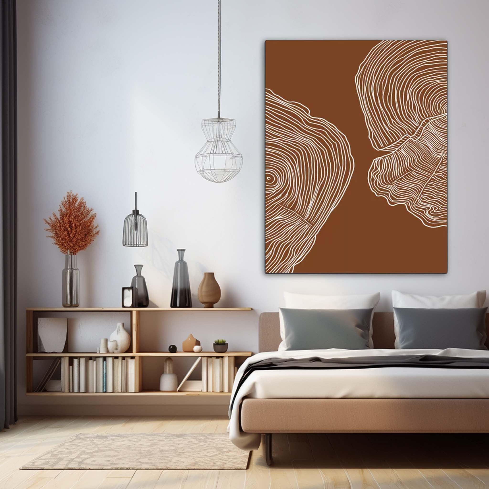 Brown Modern Wall Art Large Original Graffiti Petal Texture Abstract Oil Painting On Canvas For Living Room