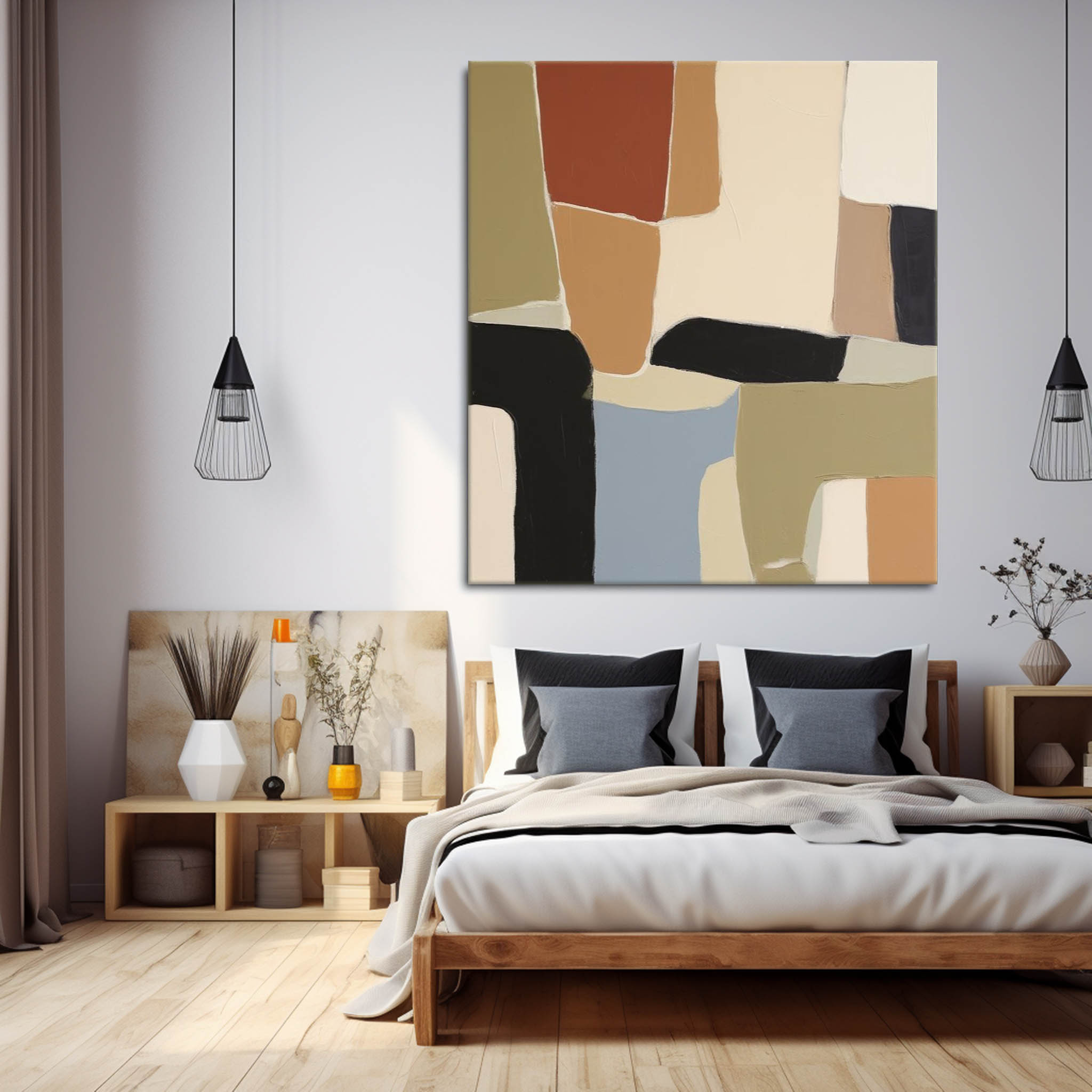 Square Abstract Oil Painting Colorful Large Acrylic Painting On Canvas Original Modern Wall Art For Living Room