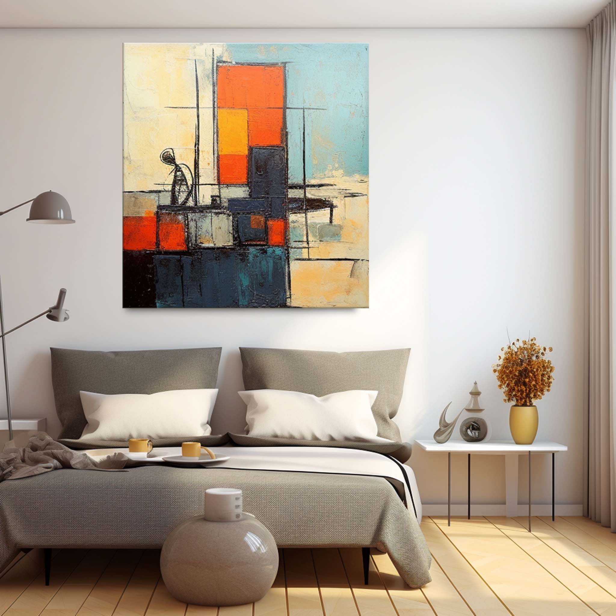 Color Original Large Abstract Acrylic Painting On Canvas Abstract Geometry Oil Painting Modern Wall Art Home Decor
