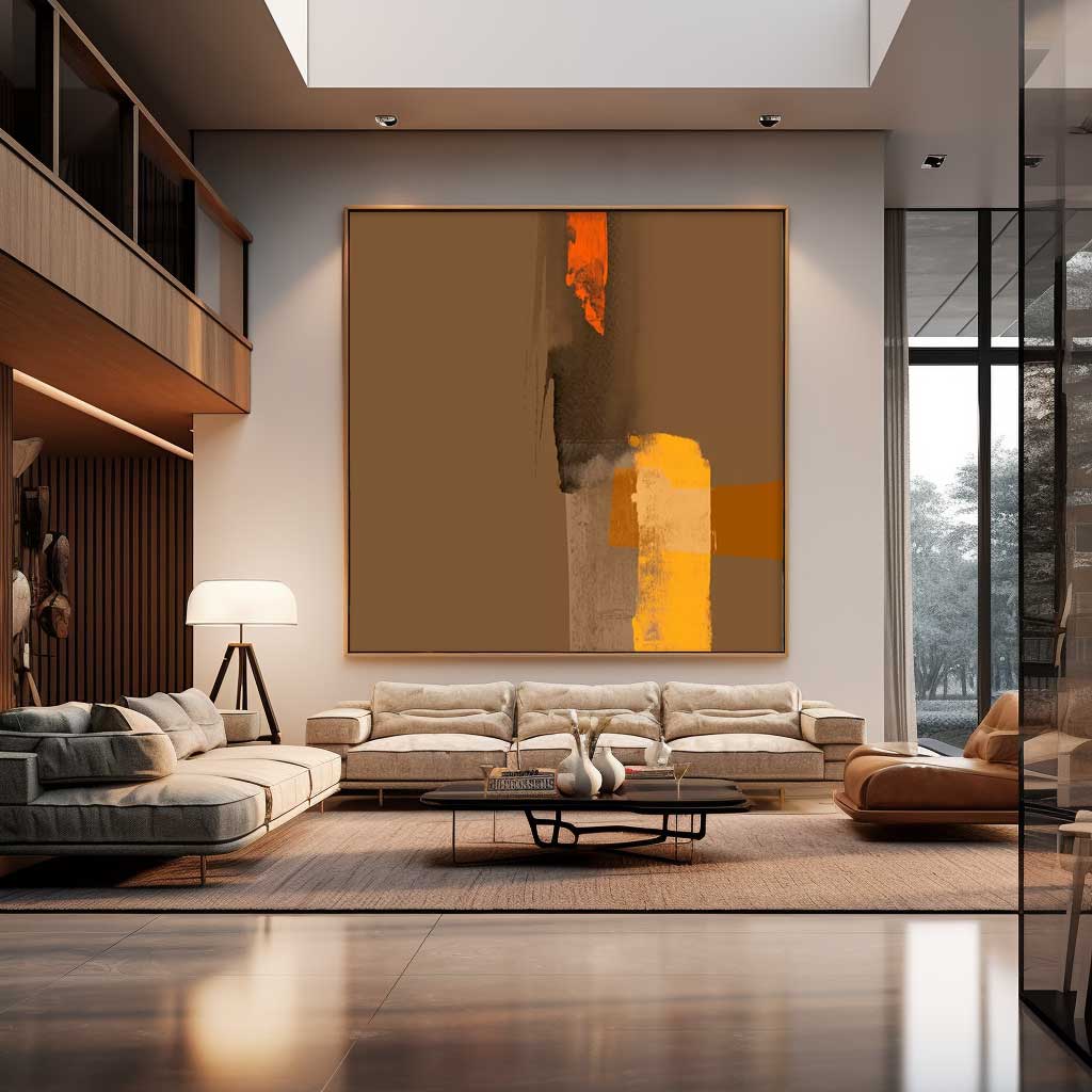 Modern Texture Abstract Acrylic Painting On Canvas Large Brown Minimalist Art Original Canvas Wall Art For Living Room