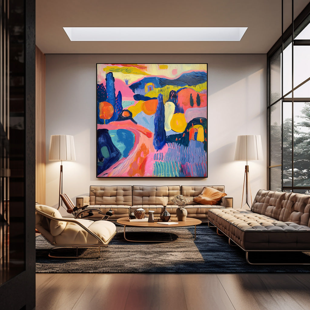 Color Texture Acrylic painting Original Scenery Oil Painting Abstract Graffiti Wall Art Contemporary Art