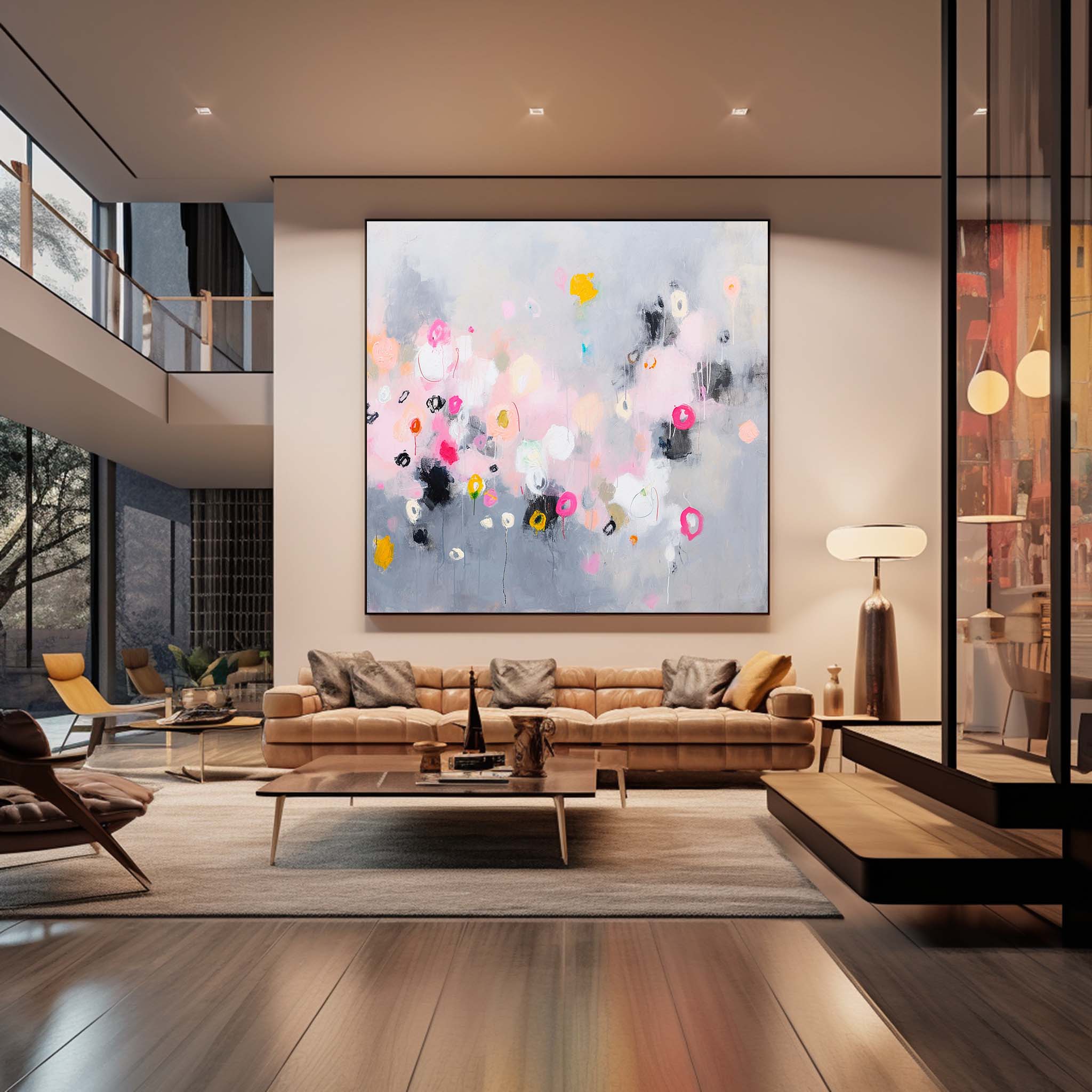 Grey Square Abstract Texture Oil Painting Large Acrylic Painting On Canvas Original Modern Wall Art Home Decor