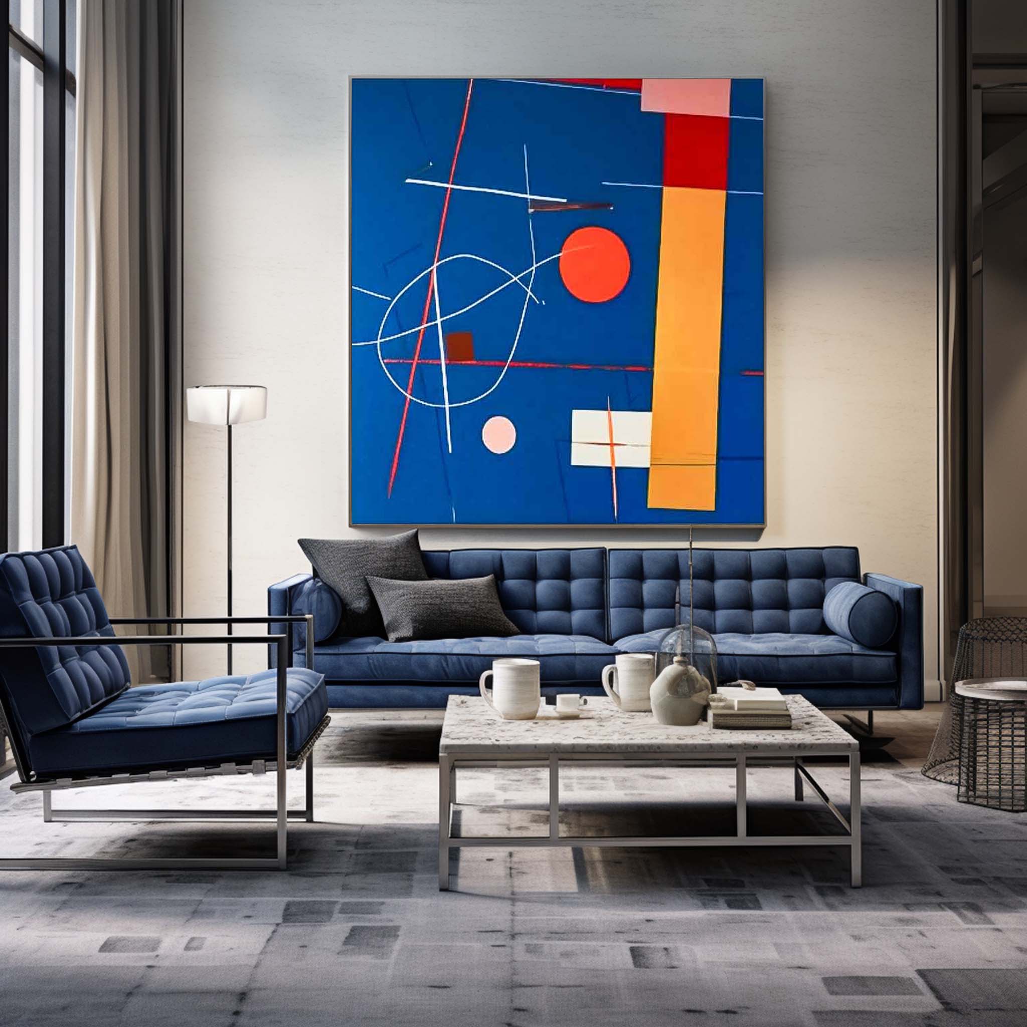 Original Modern Wall Art Square Abstract Graffiti Oil Painting Large Minimalist Acrylic Painting On Canvas Home Room