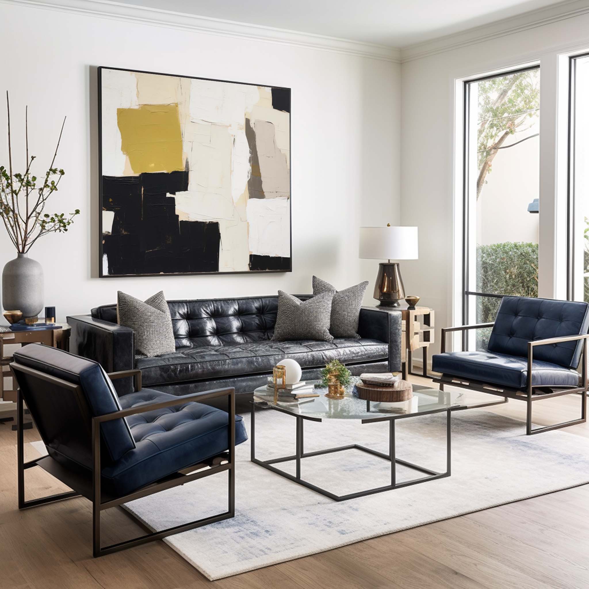 Large Acrylic Painting On Canvas Abstract Oil Painting Farme Original Modern Wall Art Home Decor