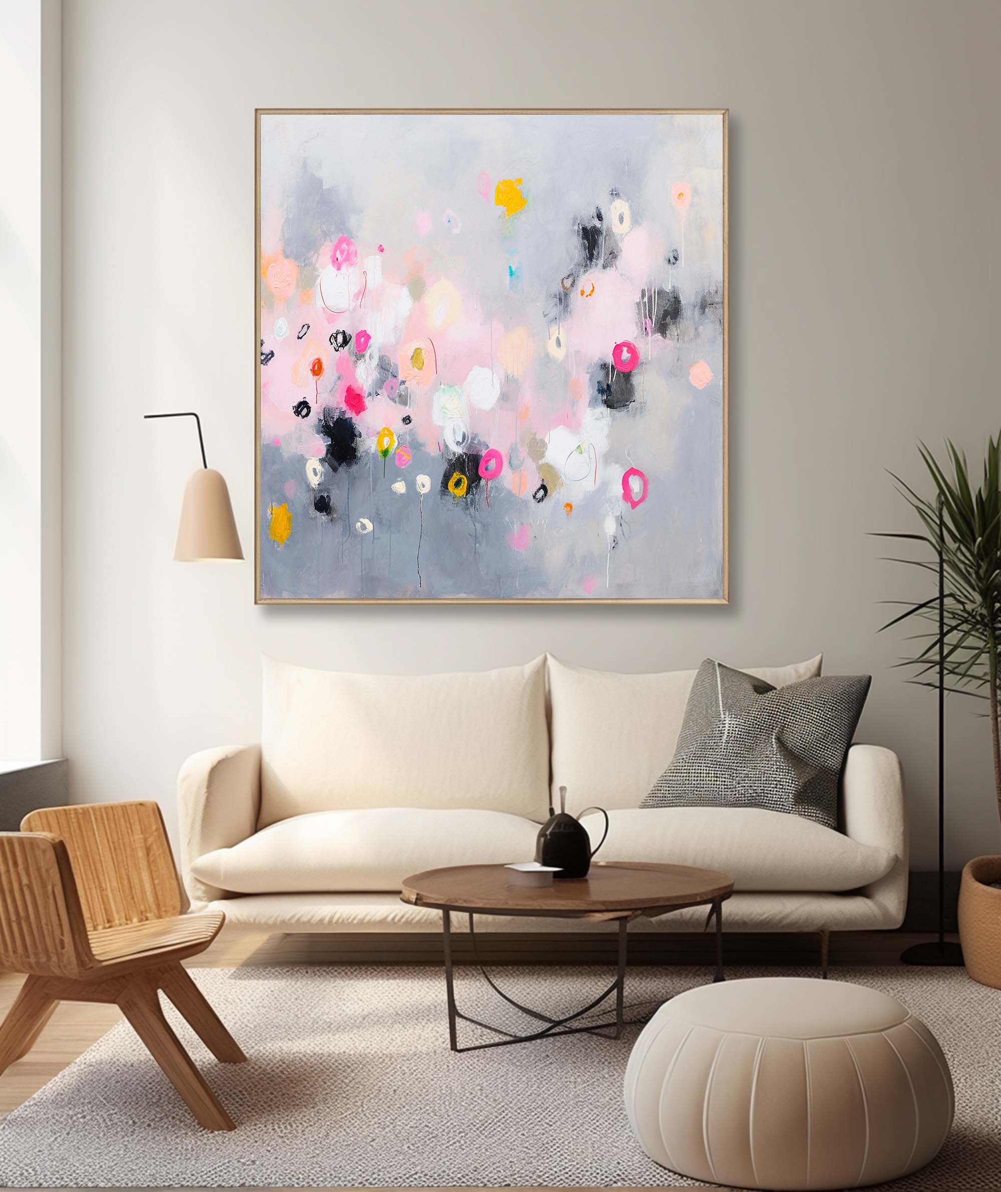 Grey Square Abstract Texture Oil Painting Large Acrylic Painting On Canvas Original Modern Wall Art Home Decor