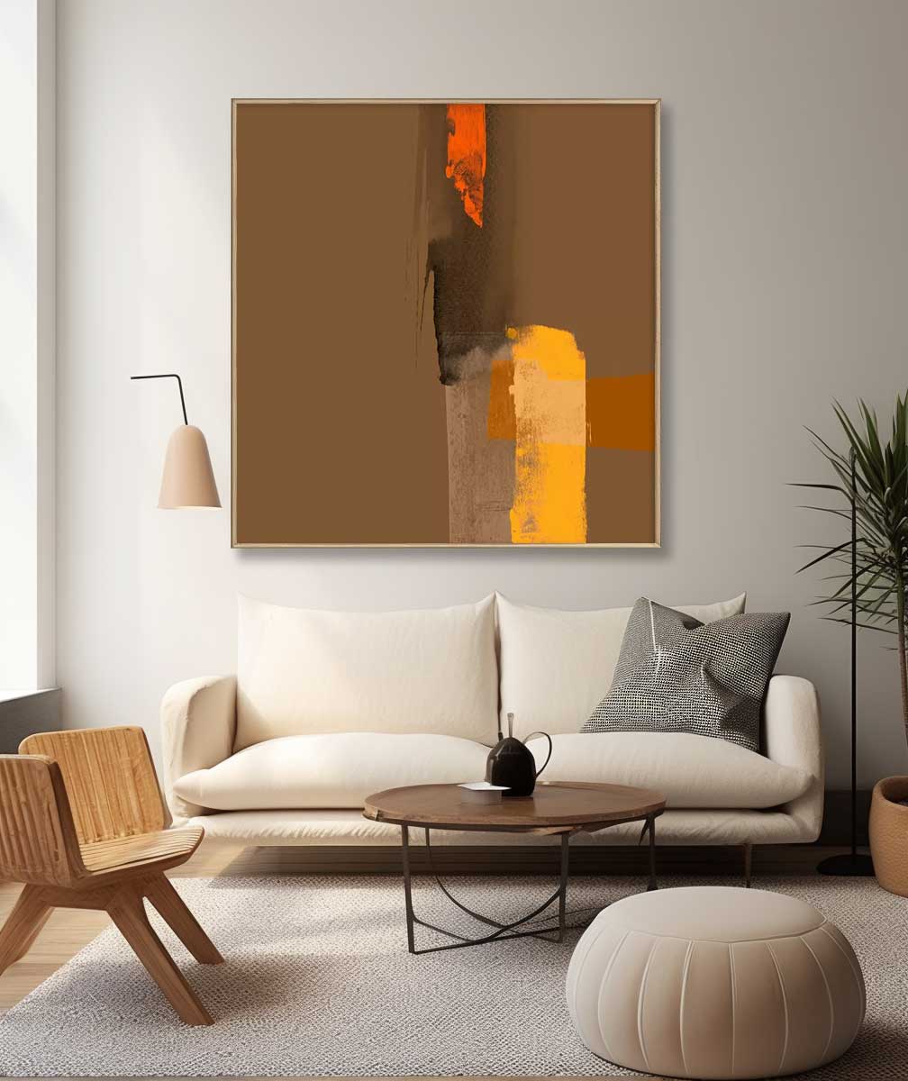 Modern Texture Abstract Acrylic Painting On Canvas Large Brown Minimalist Art Original Canvas Wall Art For Living Room