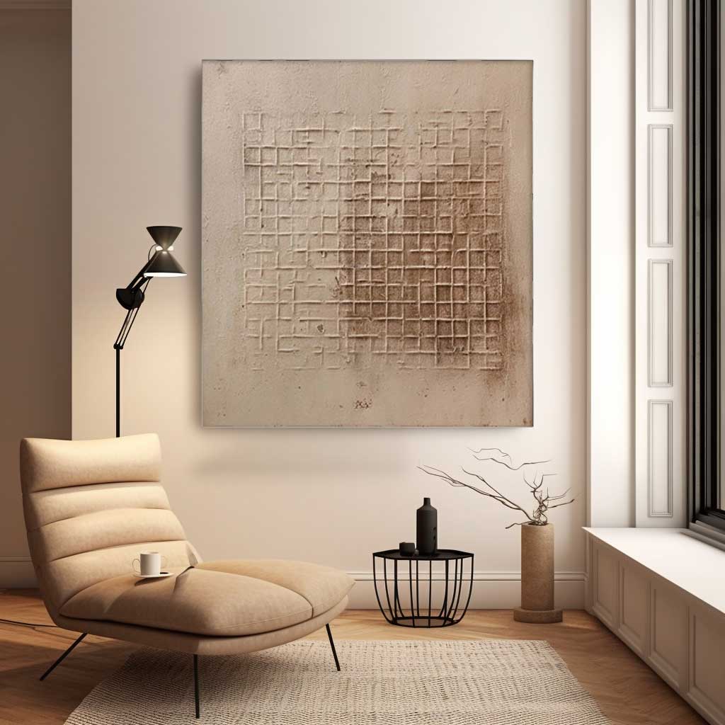 wabi-sabi Large Brown Minimalist Art Modern Texture Abstract Acrylic Painting On Canvas Original Canvas Wall Art Home Decor