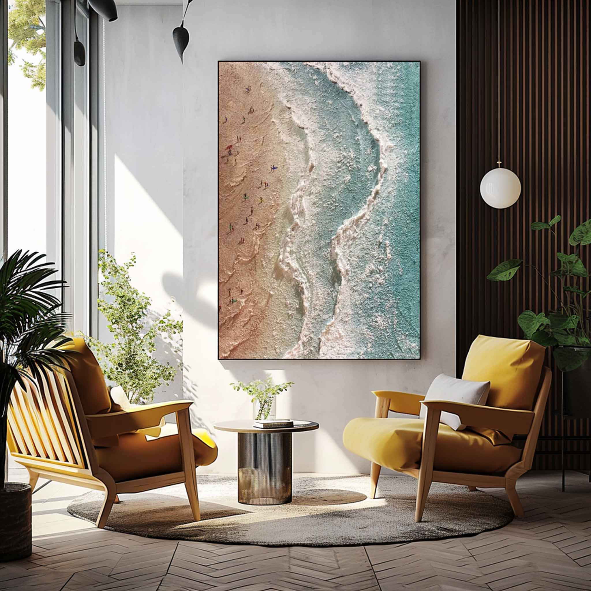 Texture Ocean Abstract Oil Painting Large Ocean Original Blue Painting On Canvas Modern Wall Art Living Room Decor