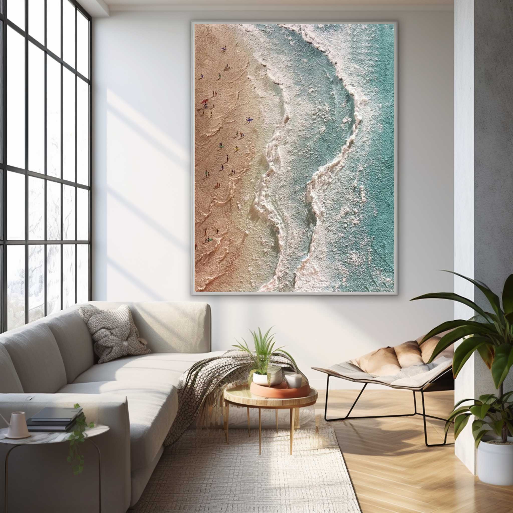 Texture Ocean Abstract Oil Painting Large Ocean Original Blue Painting On Canvas Modern Wall Art Living Room Decor