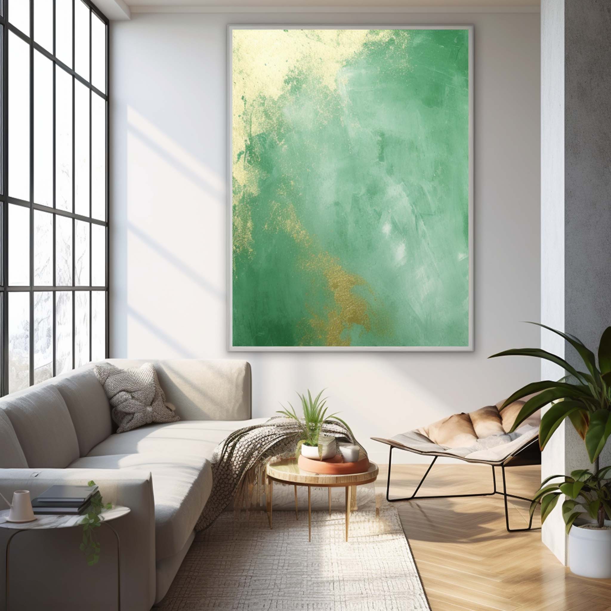 Green Modern Texture Wall Art  Large Original Abstract Oil Painting On Canvas For Living Room