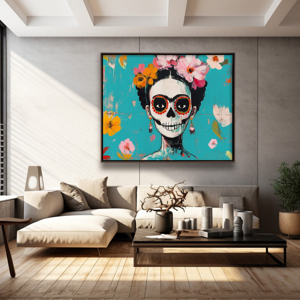 Colorful Abstract Figure Oil Painting Large Skeleton Wall Art Original Artwork For Living Room Holiday Decor