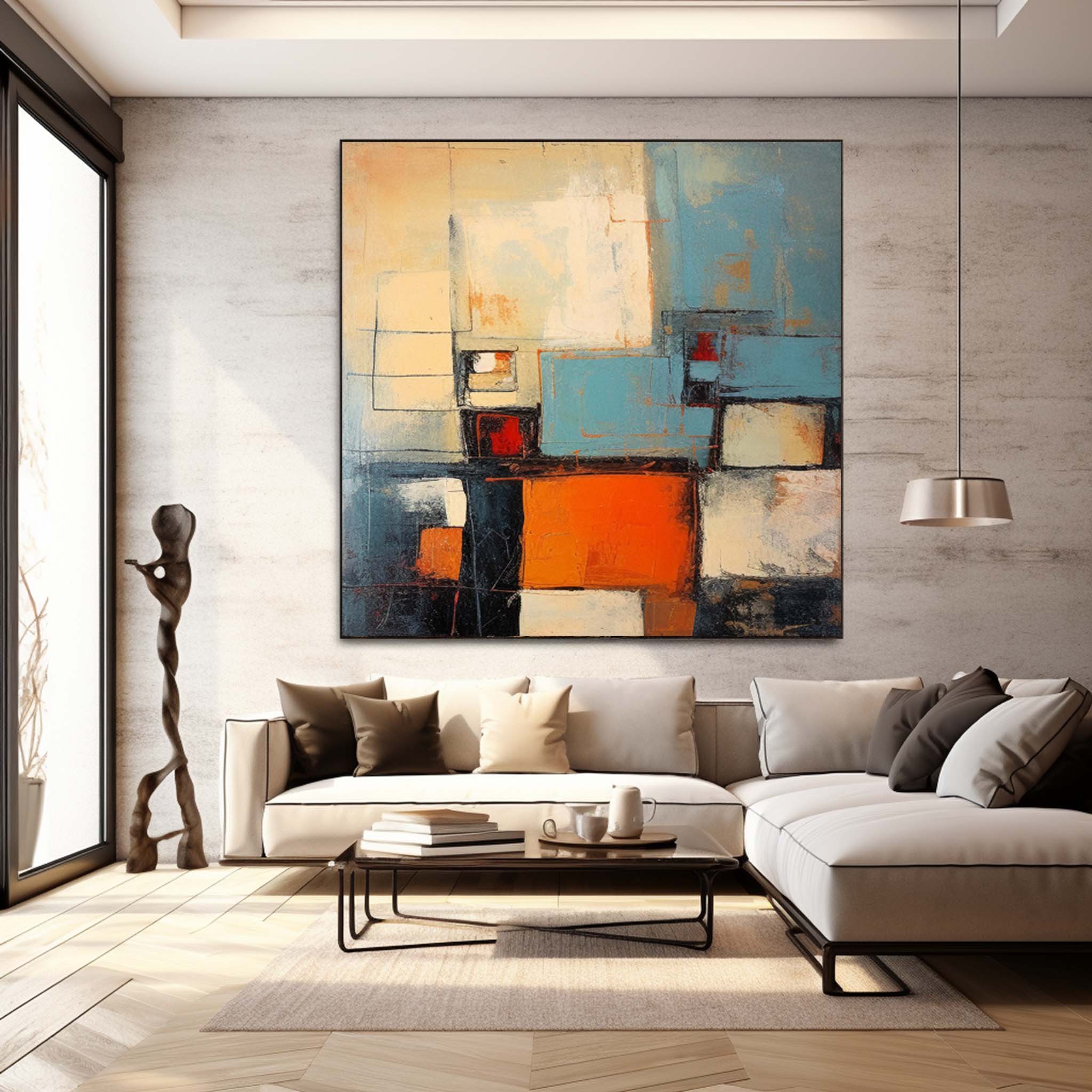 Color Original Large Abstract Acrylic Painting On Canvas Abstract Geometry Oil Painting Modern Wall Art Home Decoration