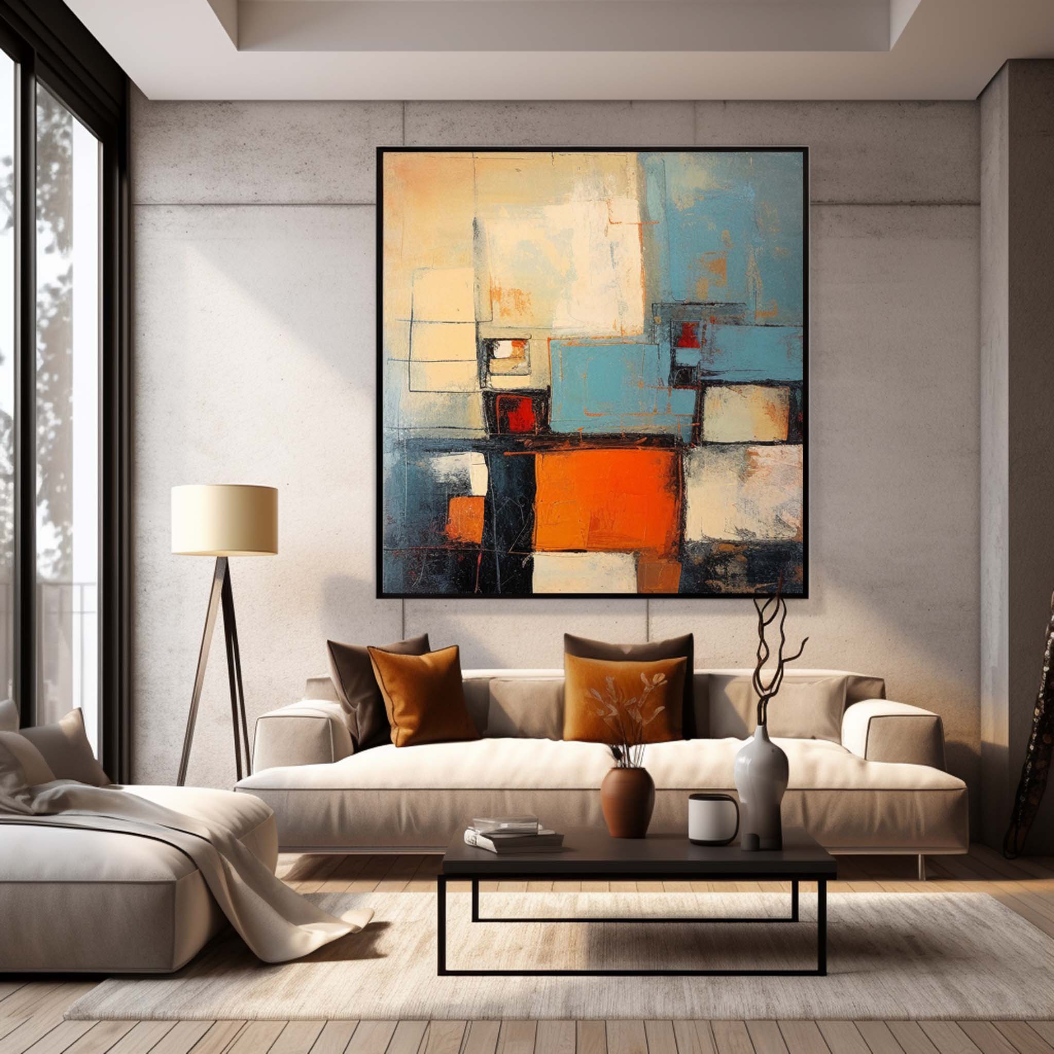 Color Original Large Abstract Acrylic Painting On Canvas Abstract Geometry Oil Painting Modern Wall Art Home Decoration